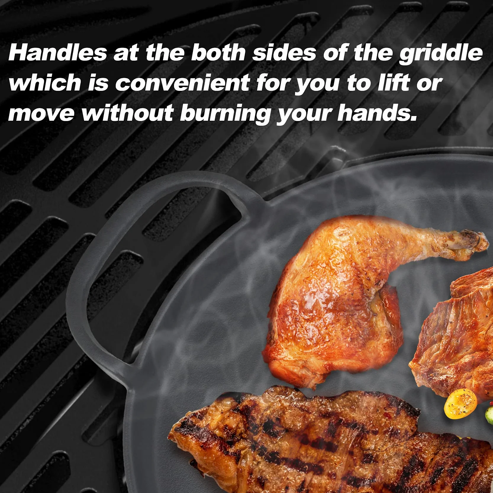 Onlyfire żeliwna patelnia grillowa Ø 30,5 cm do Weber Gourmet BBQ System 7421 | Części zamienne do grilla węglowego Weber 57cm