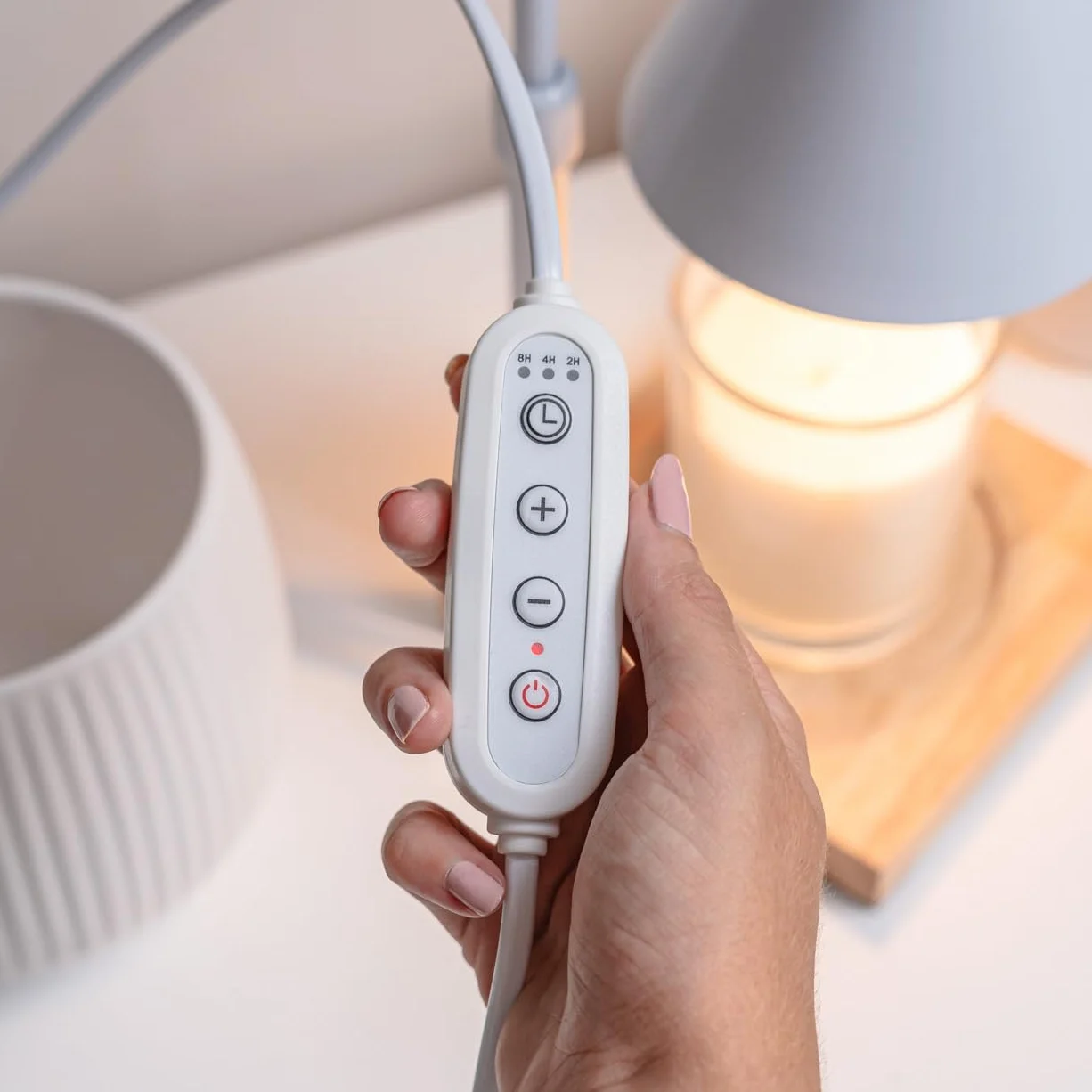 Flamingueo Lampa Podgrzewacza Świec z Timerem, Regulowana Intensywność, Candle Warmer Lamp