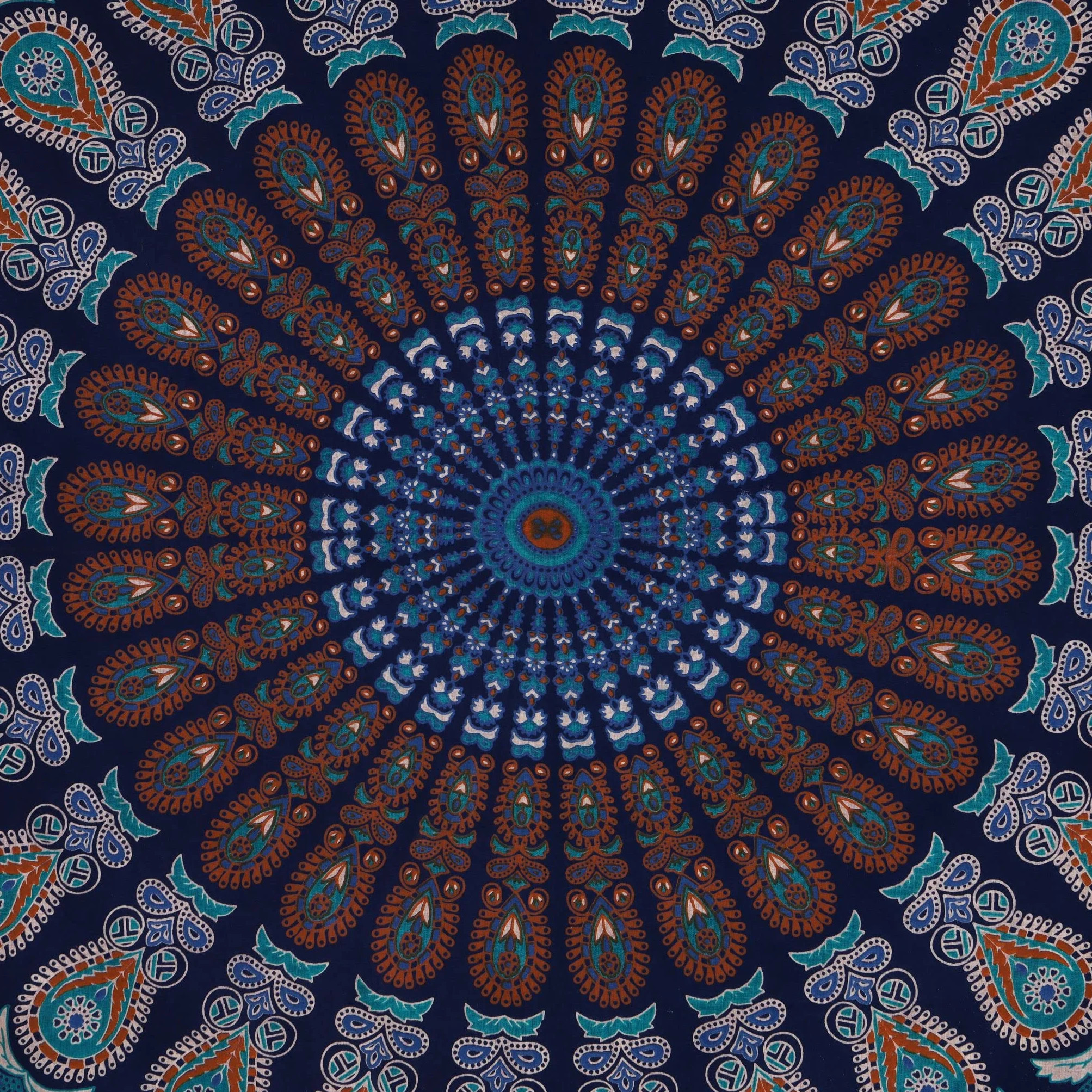 Boho Mandala Gobelin ścienna niebiesko-zielony 225 x 265 cm