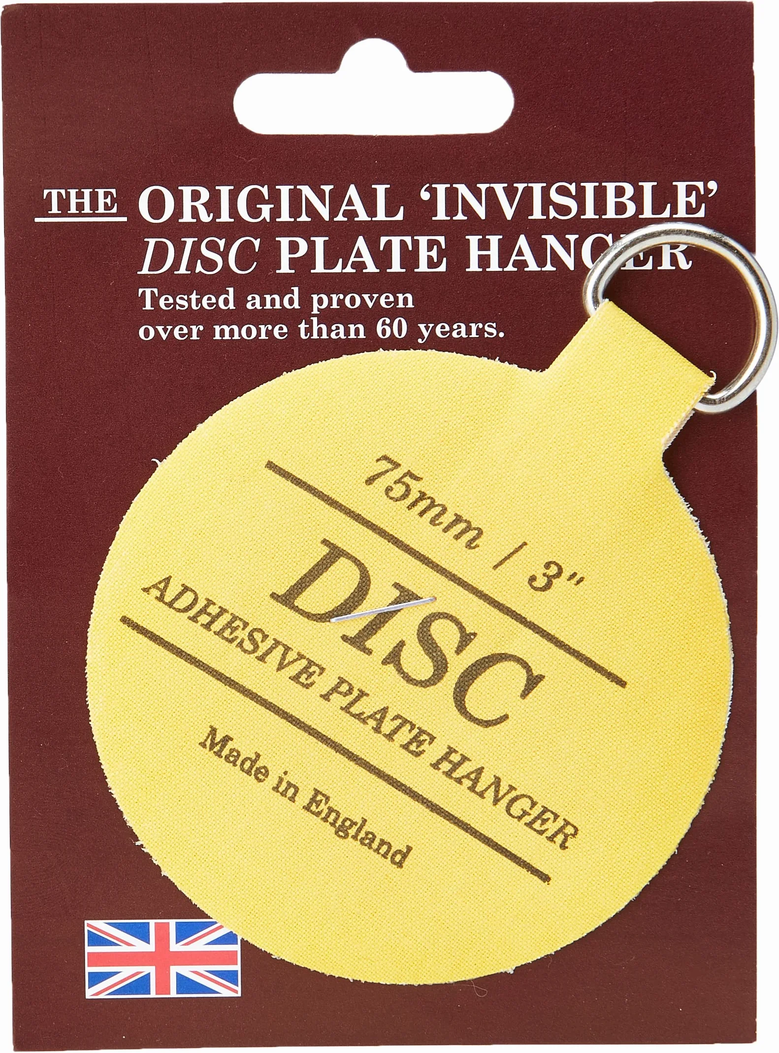 Disc 14226 75 mm samoprzylepny wieszak na talerze, żółty