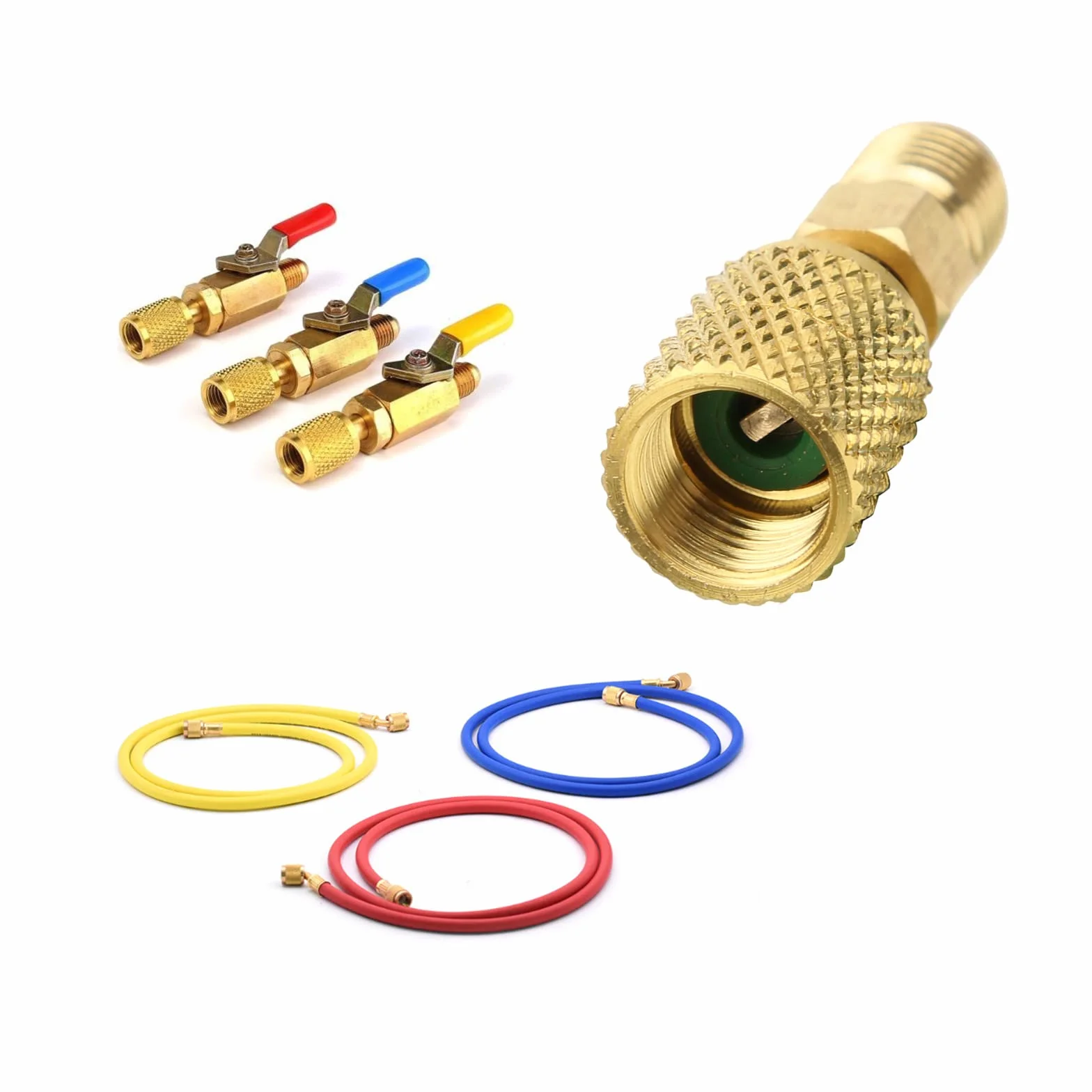 Adapter R410a, A/C 1/4 cala na gniazdo 5/16 cala adapter SAS, odpowiedni do systemów klimatyzacji R410a, serwisów HLK i chłodzenia, stabilna wydajność (łącznik spodni)