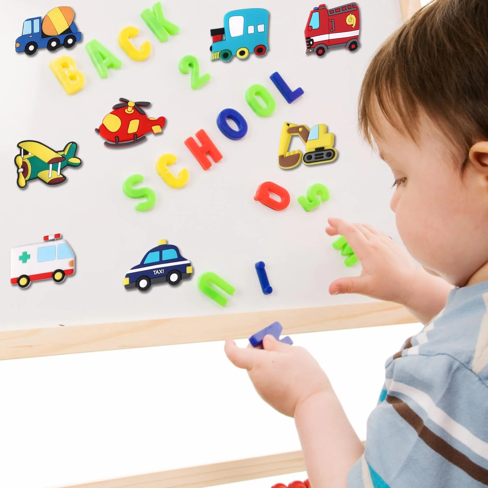 13 Sztuk Magnesów na Lodówkę dla Maluchów, Magnesy na Lodówkę Transportowe z Samochodem Łodzią Samolotem Pojazdem Zabawkami Edukacyjnymi dla Chłopców i Dziewcząt