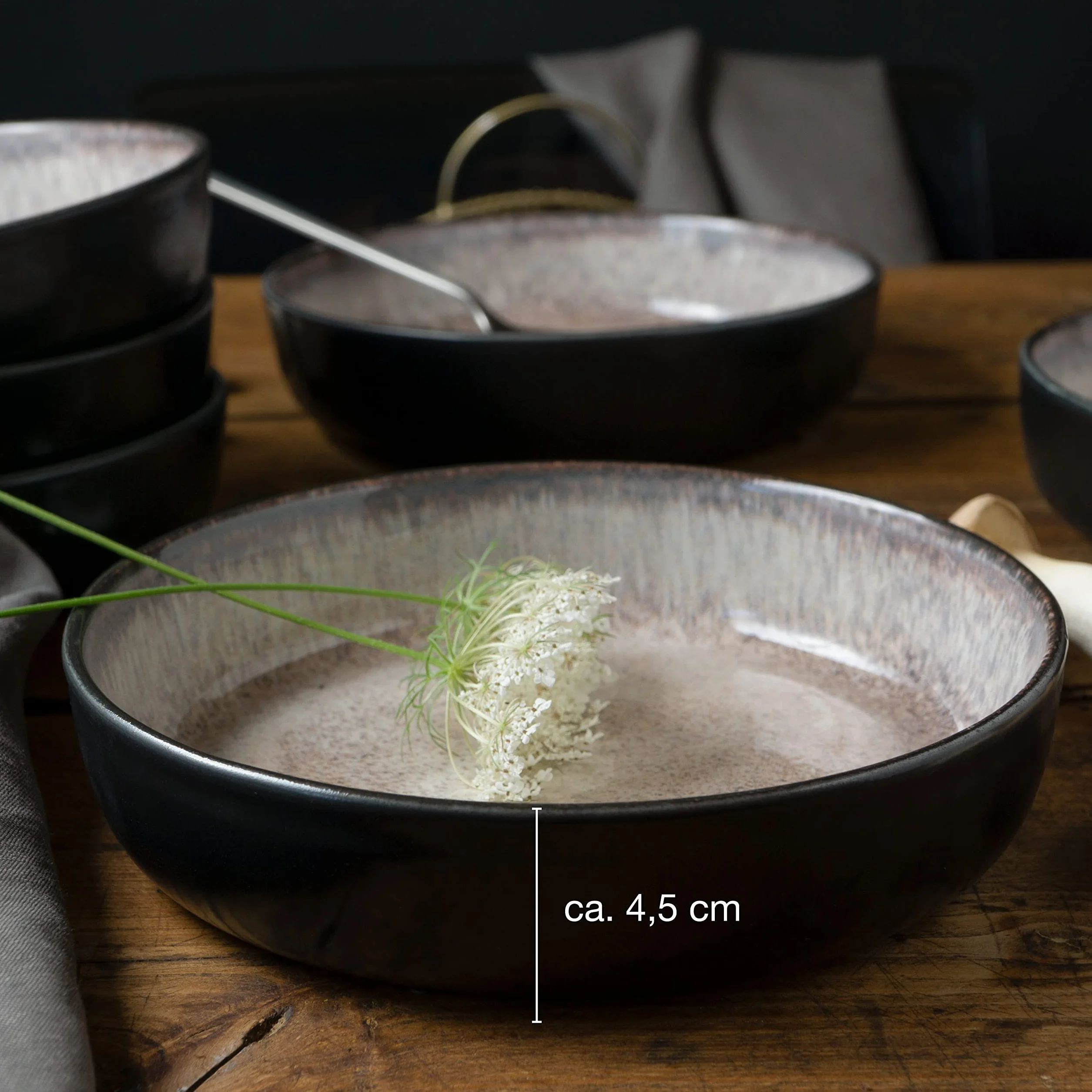Moritz & Moritz Vida 6-częściowy zestaw misek do zupy porcelana beżowy