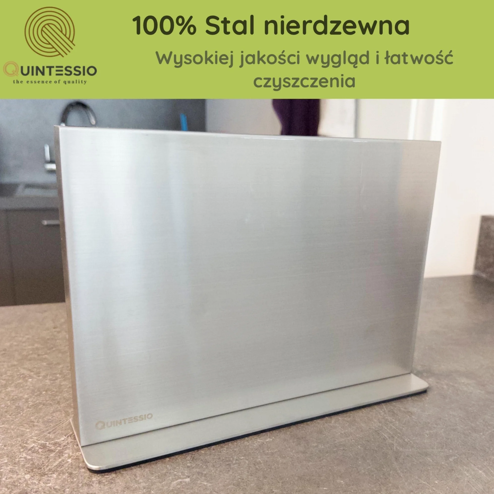 Magnetyczny blok na noże ze stali nierdzewnej QUINTESSIO XL dwustronny