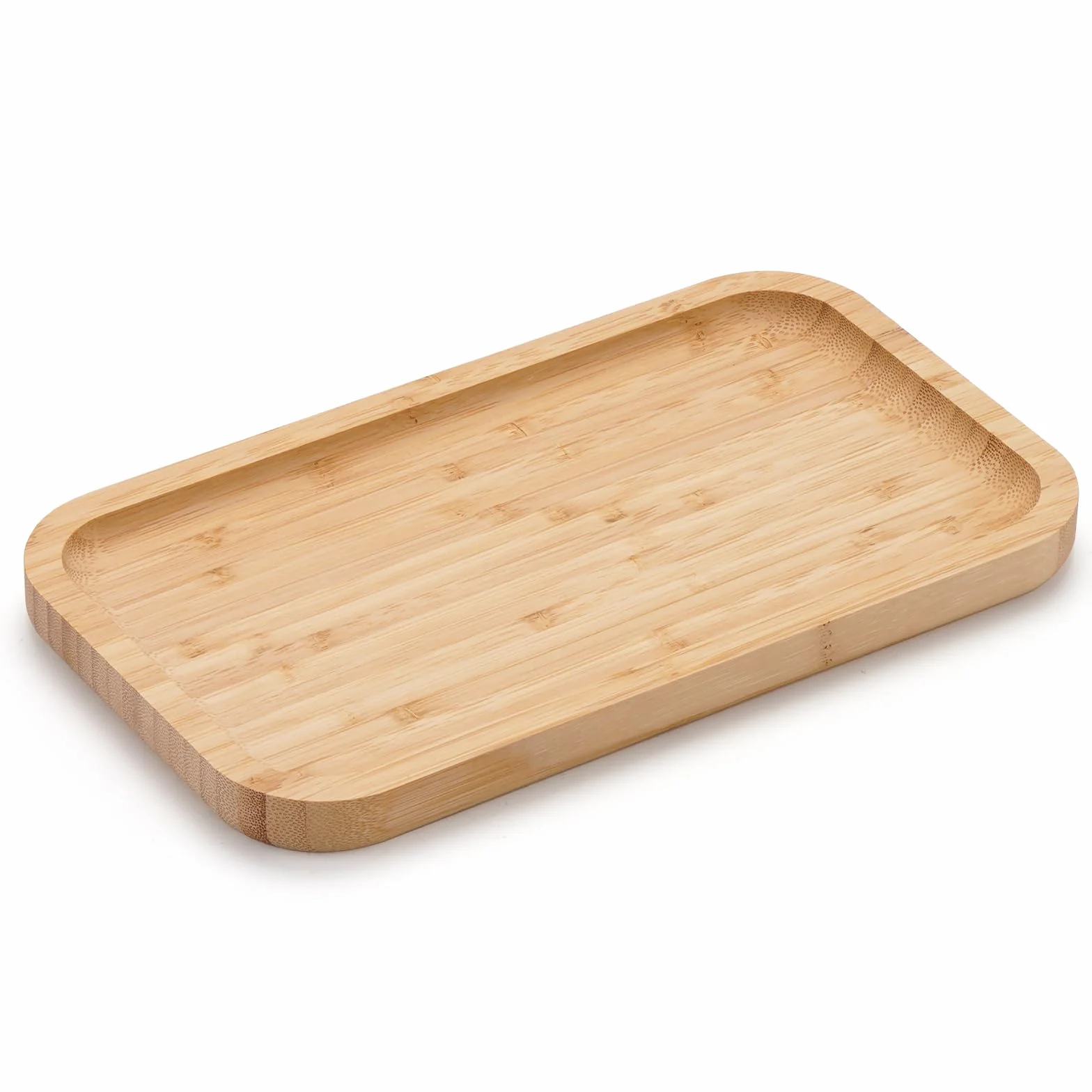 BAM BOO BOX - Taca łazienkowa z bambusa, taca do serwowania, drewniana organizerka na kosmetyki, 28 x 16 x 2 cm