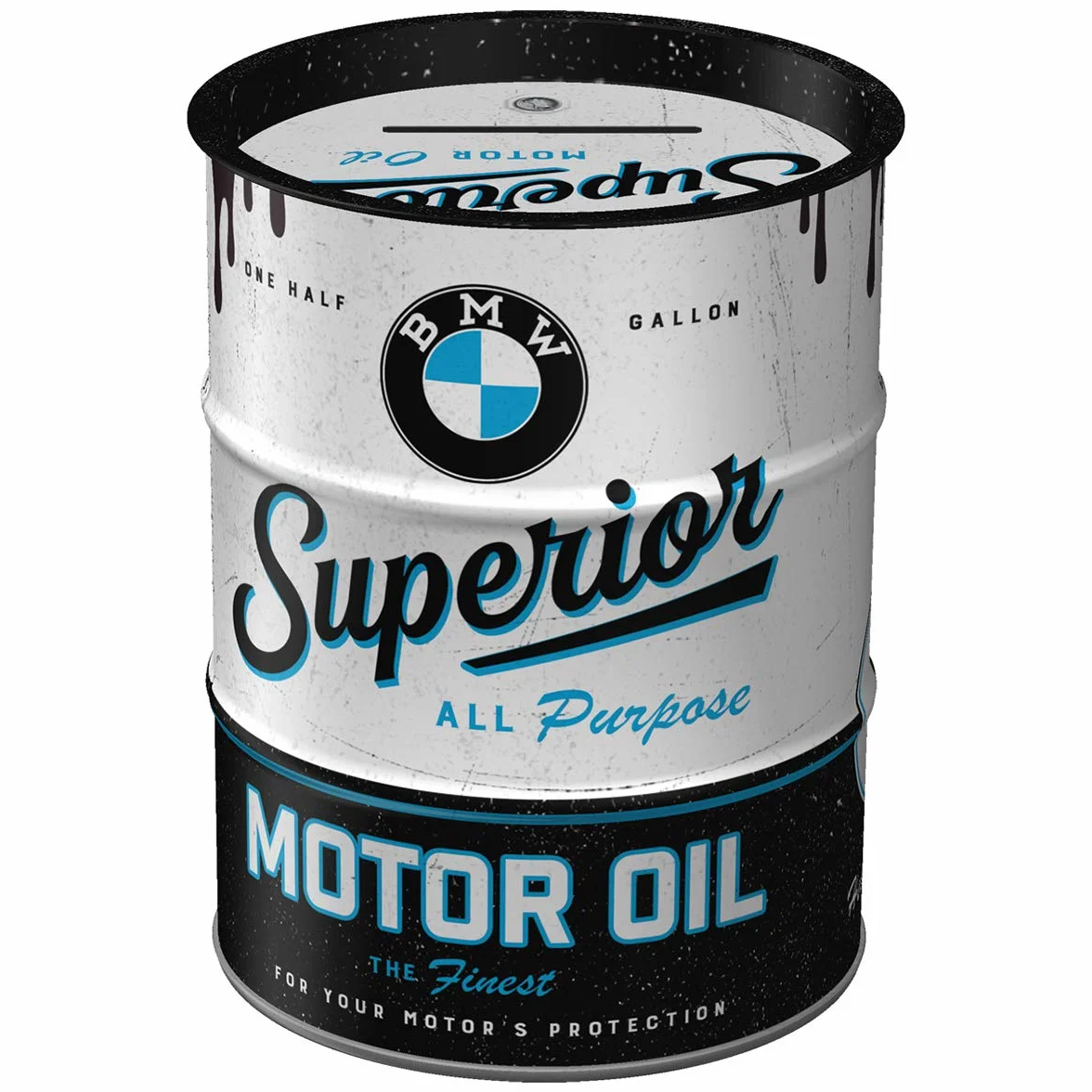 Nostalgic-Art Retro Skarbonka Metalowa 600 ml BMW Superior Motor Oil Prezent Oficjalna Licencja