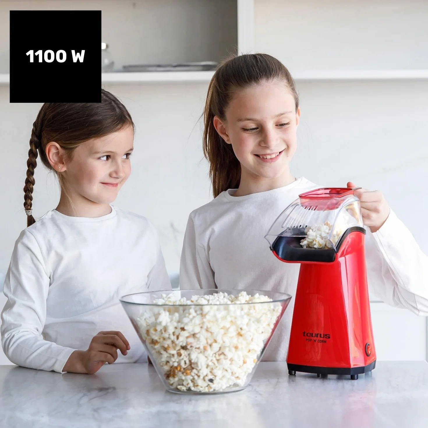 Taurus Pop'N'Corn - maszyna do popcornu, 1100 W, tworzywo sztuczne, czerwona, XX
