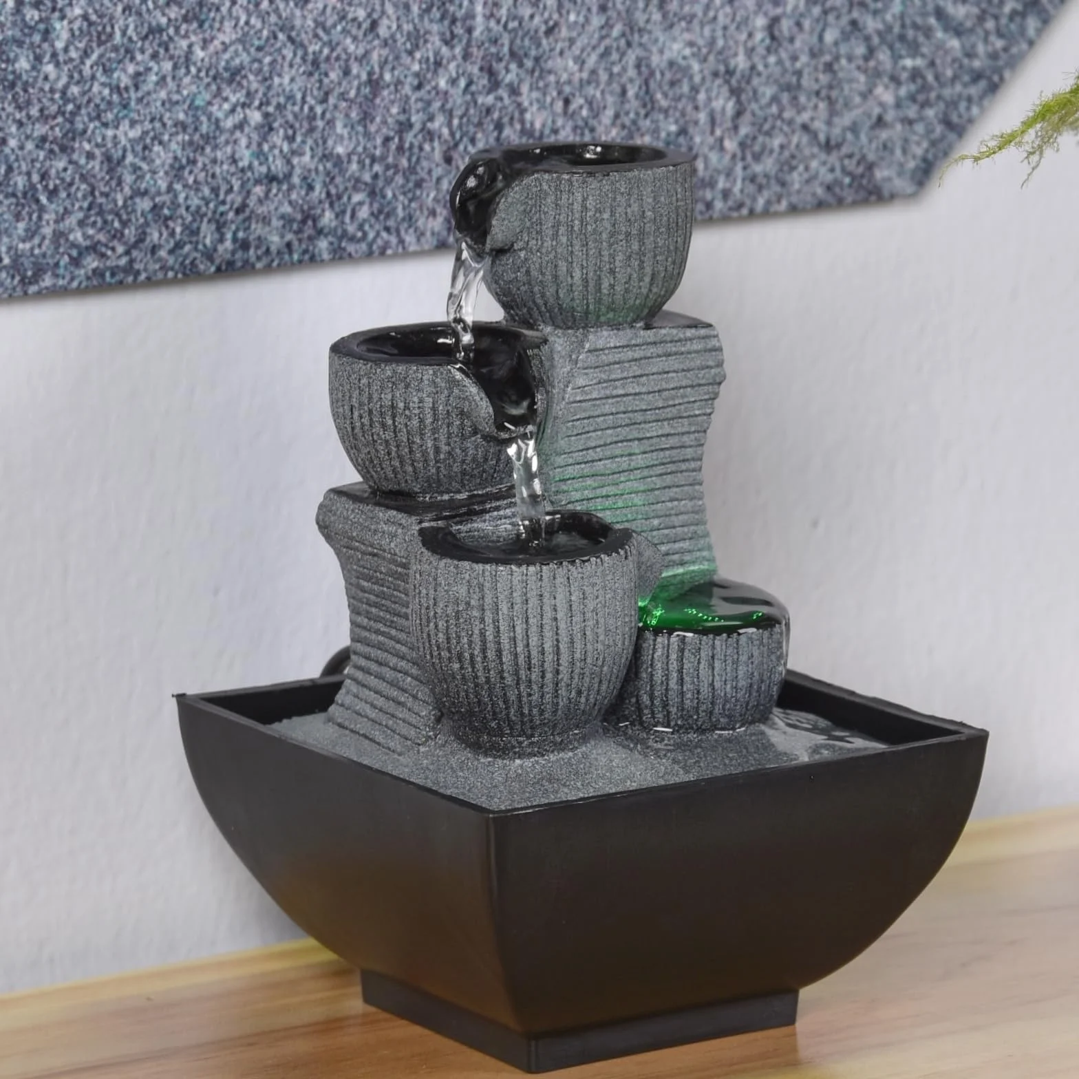Zen Light Mini Fontanna Dekoracyjna, Czarny, 13 x 12 x 18 cm