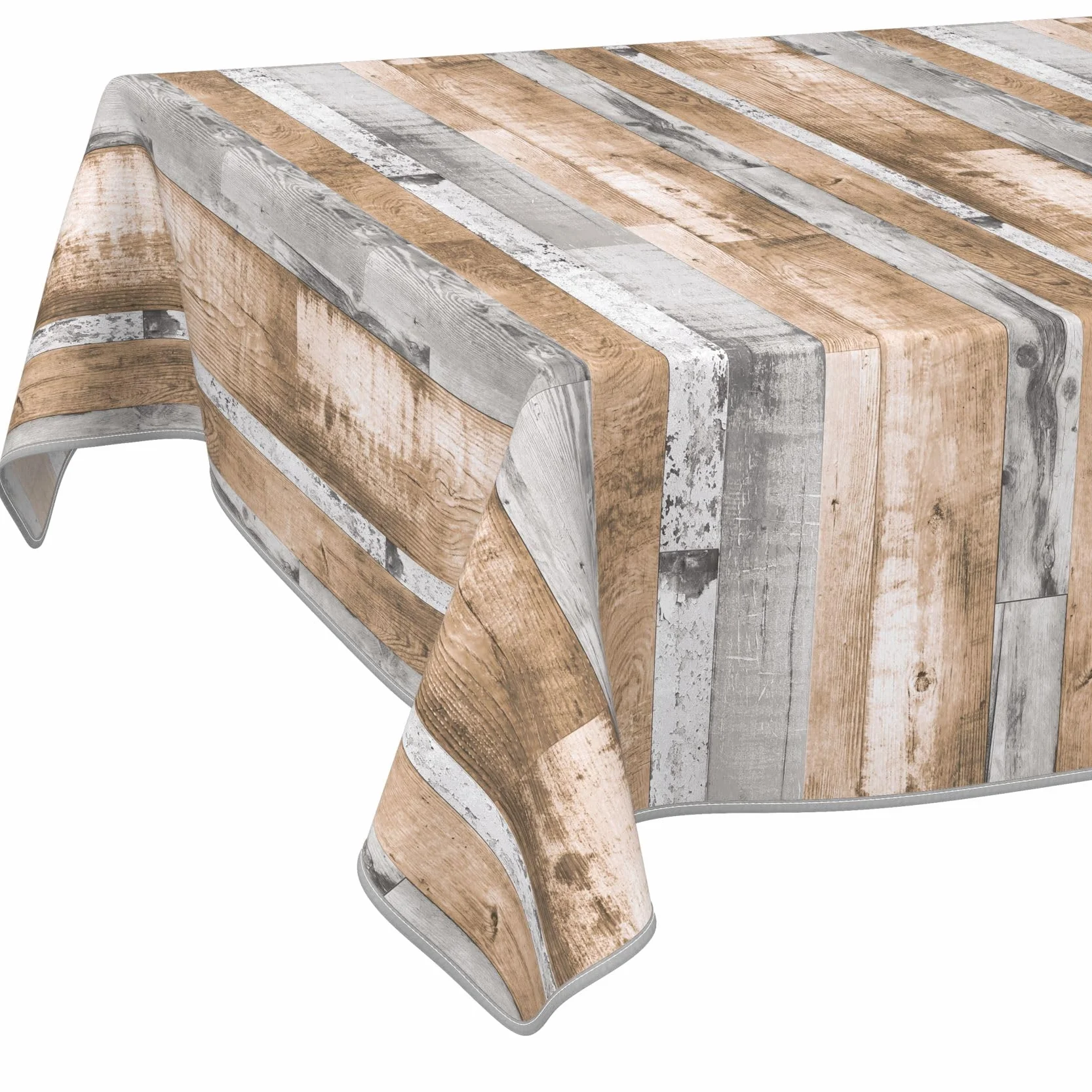 Obrus woskowany PCW 220 x 140 cm prostokątny brązowy szary rustykalny