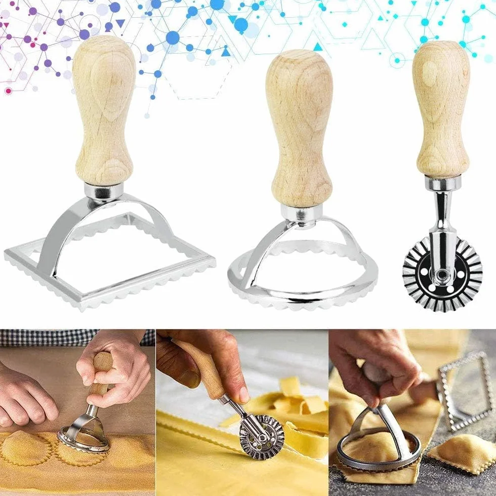 NC 3 sztuki foremek do wycinania ravioli ze stali nierdzewnej, zestaw foremek do wycinania ravioli, różne foremki do ravioli