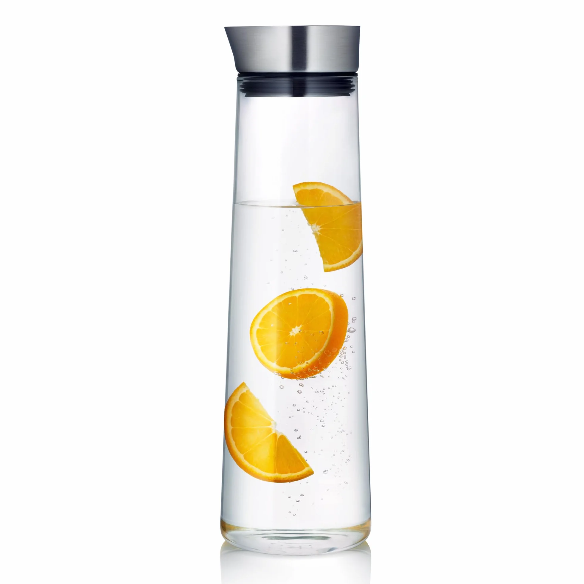 blomus -ACQUA- karafka na wodę ze szkła, pojemność 1,5 litra, szklana karafka z wysokiej jakości pokrywką ze stali nierdzewnej, przelewanie bez kapania, ekskluzywny wygląd (wys. / szer. / gł.: 33 x 10 x 10 cm, przezroczysta, 63448)