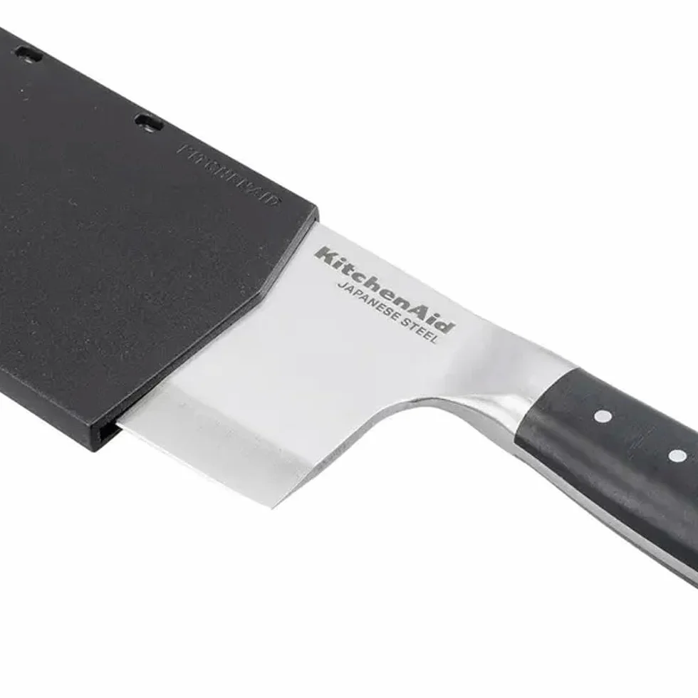 KitchenAid Nóż kuchenny tasak do mięsa i warzyw stal japońska 15 cm czarny