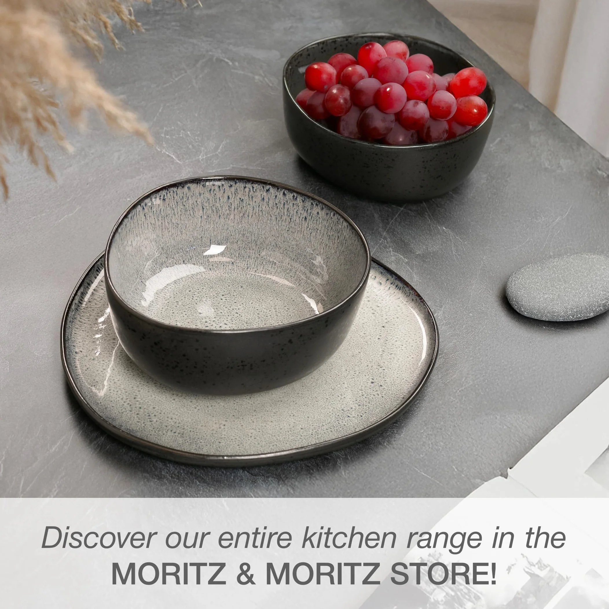 Moritz & Moritz ORGANIC zestaw talerzy do serwowania 2 szt. kamionka mikrofalowa zmywarka