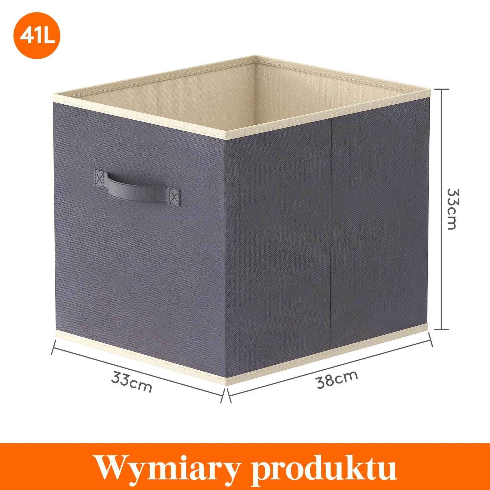 Lifewit 8 Pack składanych pudełek do przechowywania kostek, średniej wielkości dekoracyjne kosze do przechowywania, otwarte kostki do przechowywania z uchwytami, 33 x 38 x 33 cm, Szary