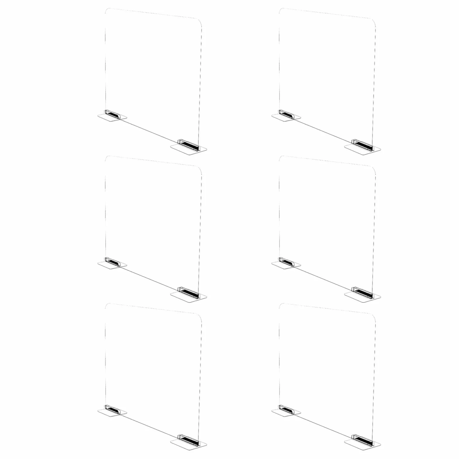 6 x akrylowe przegrody do półek, przezroczyste separatory półek do szafy, przenośna przegroda na ubrania, separator półek na książki, wydajna organizacja szafy, wszechstronna i wielofunkcyjna do