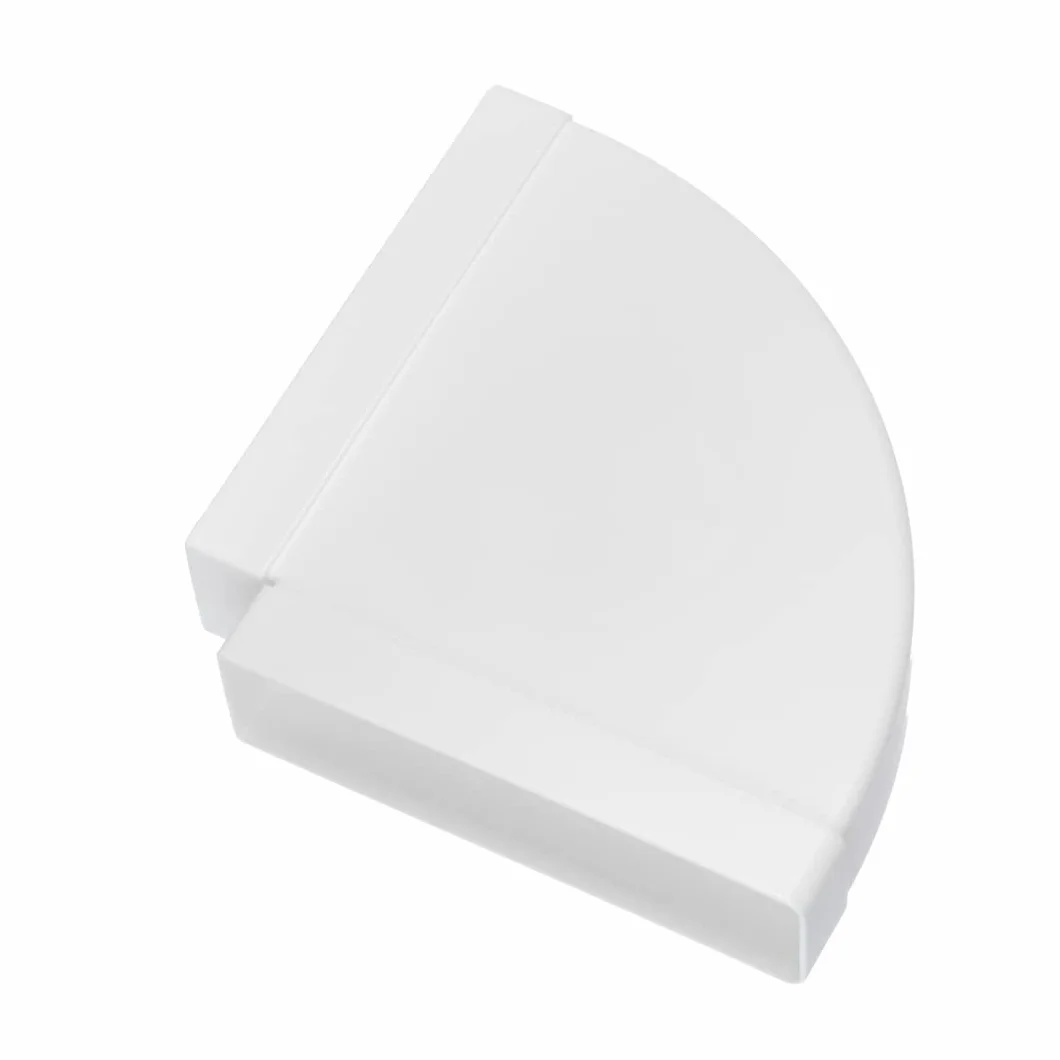 55 x 110 mm kolanko kanału 90° poziome do systemów wentylacyjnych kanału płaskiego. Kanał wylotowy lub kanał powietrza nawiewanego. Kątowa rura wylotowa kanał powietrza