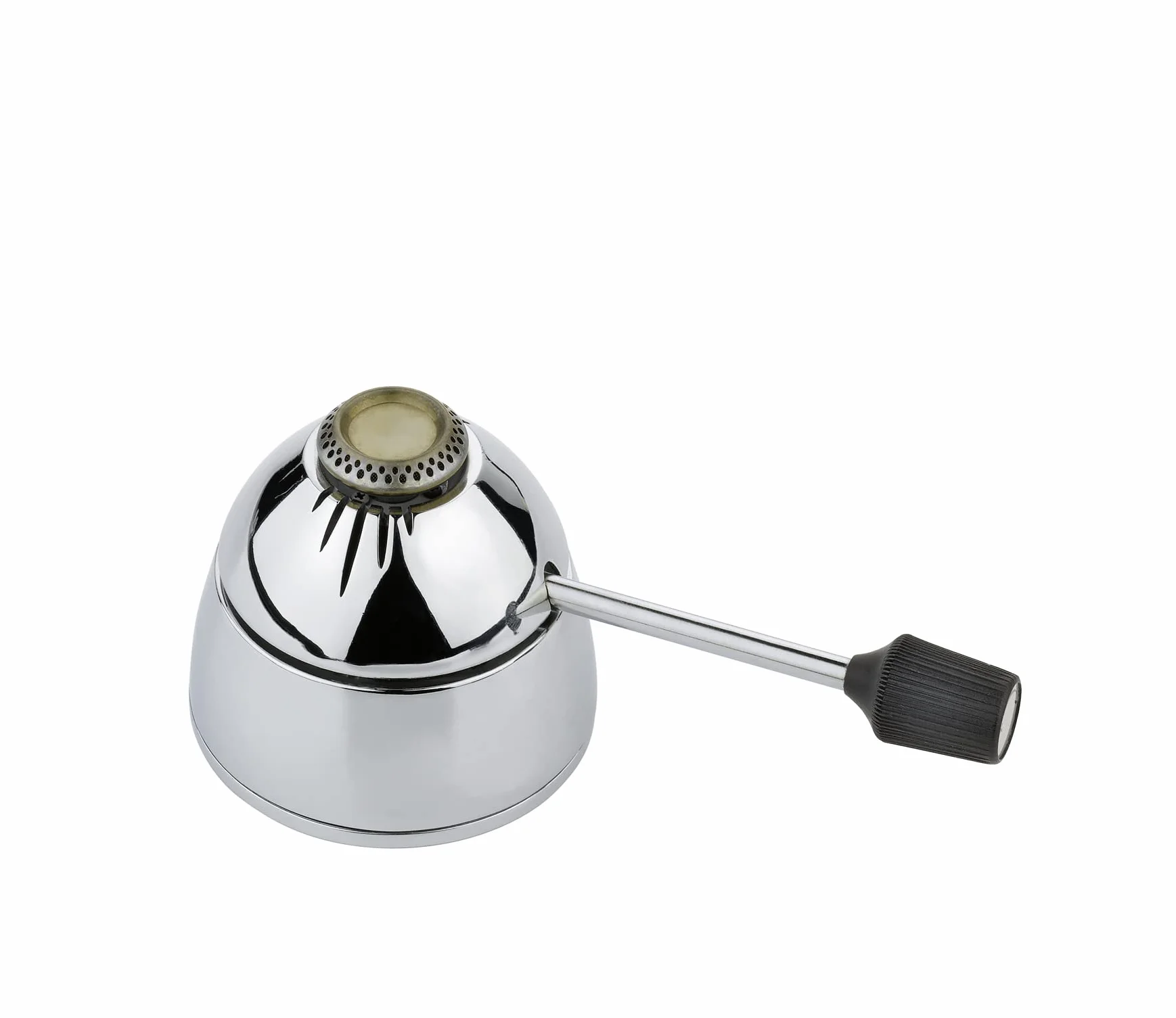 Spring Palnik gazowy do fondue | stal nierdzewna | Ø 7 cm, wys.: 6,5 cm | możliwość ponownego napełniania zapalniczką gazową | bezwonny płomień | moc grzewcza: 0,5 kW, srebrny