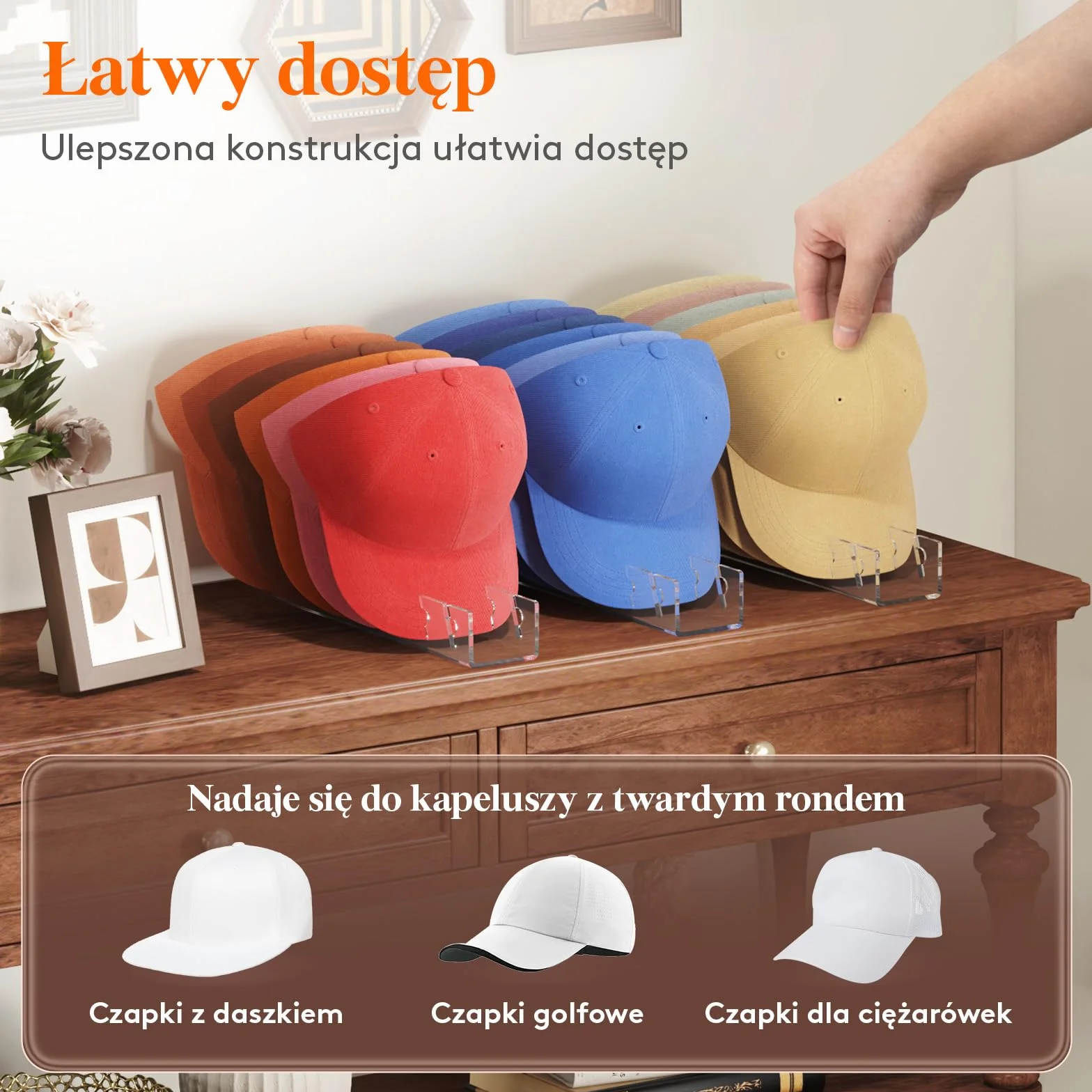 Lifewit Kapelusz Organizer dla Czapek Baseballowych 2 Pack, Nie Instaluj Akrylowy Kapelusz Stojak na Czapki 14, Kowbojski Kapelusz Stojak do Przechowywania na Szafę/Sypialnię/Garderobę, Przejrzysty
