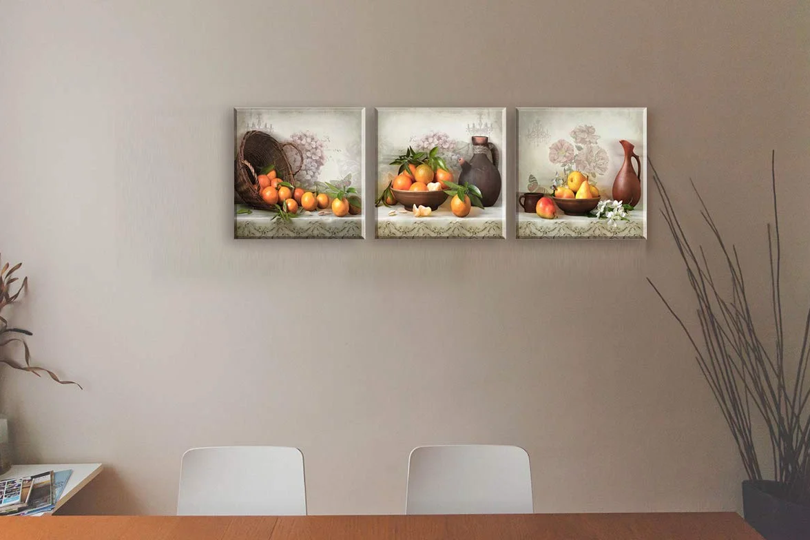 Piy Painting Obraz sezonu zbiorów owoców obraz na płótnie ilustracje pomarańczowe gotowe wiszące do łazienki sypialnia dekoracje ścienne prezent urodzinowy 3 x 30 x 30 cm w