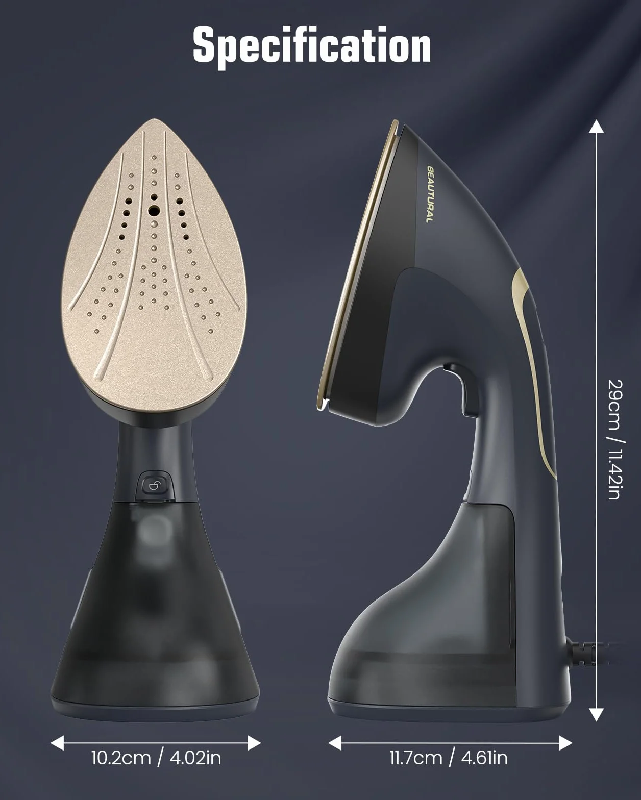 BEAUTURAL Żelazko parowe 2 w 1, 1500 W, 20 g/min, automatyczne wyłączanie