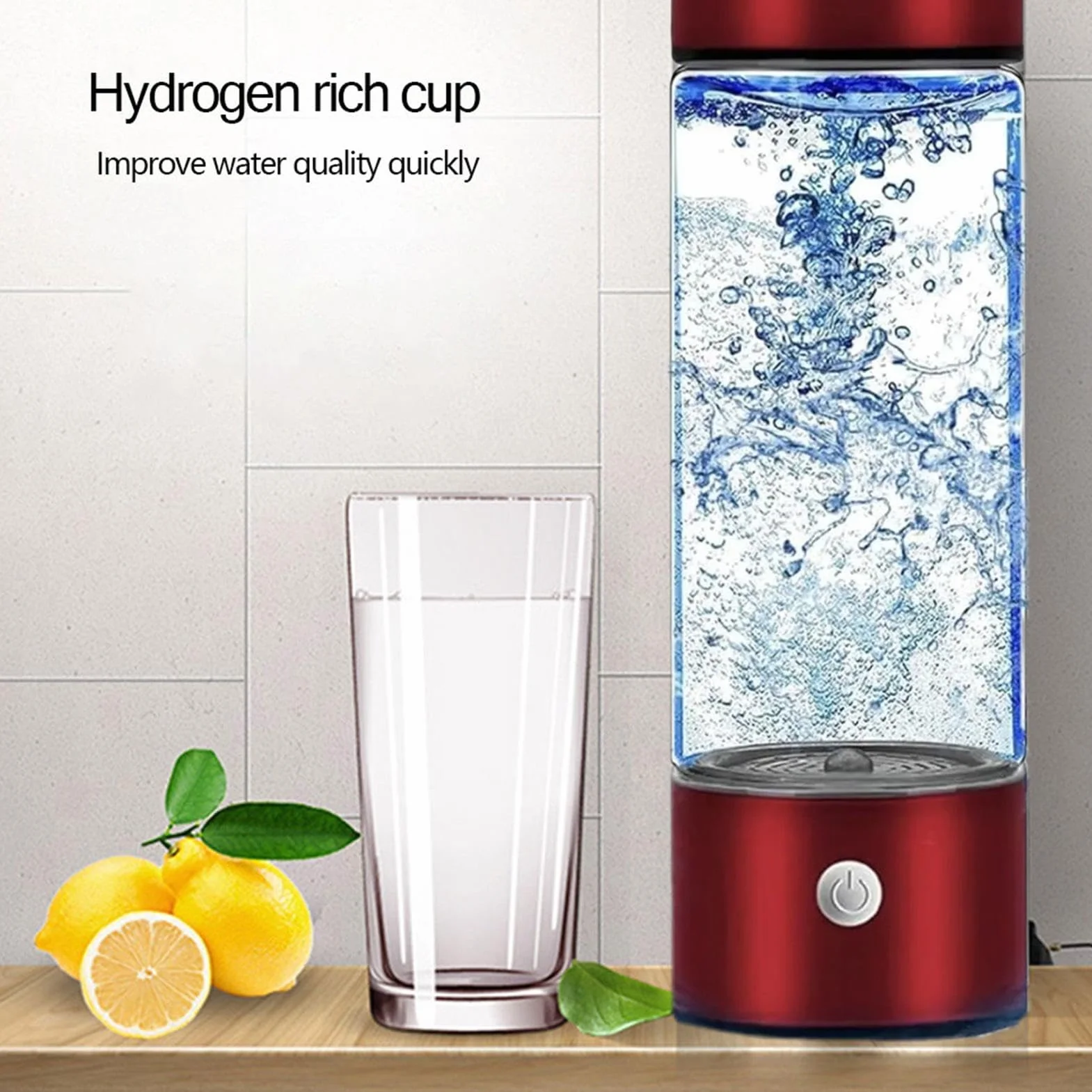 Portable Water Bottle, USB Rechargeable Hydrogen Water Cup, 420ml Food-Grade Water Cup, Removable Drinking Bottle, Upgraded Hydrogen Water Bottle, Easy To Use, Portable for Outdoor Sports