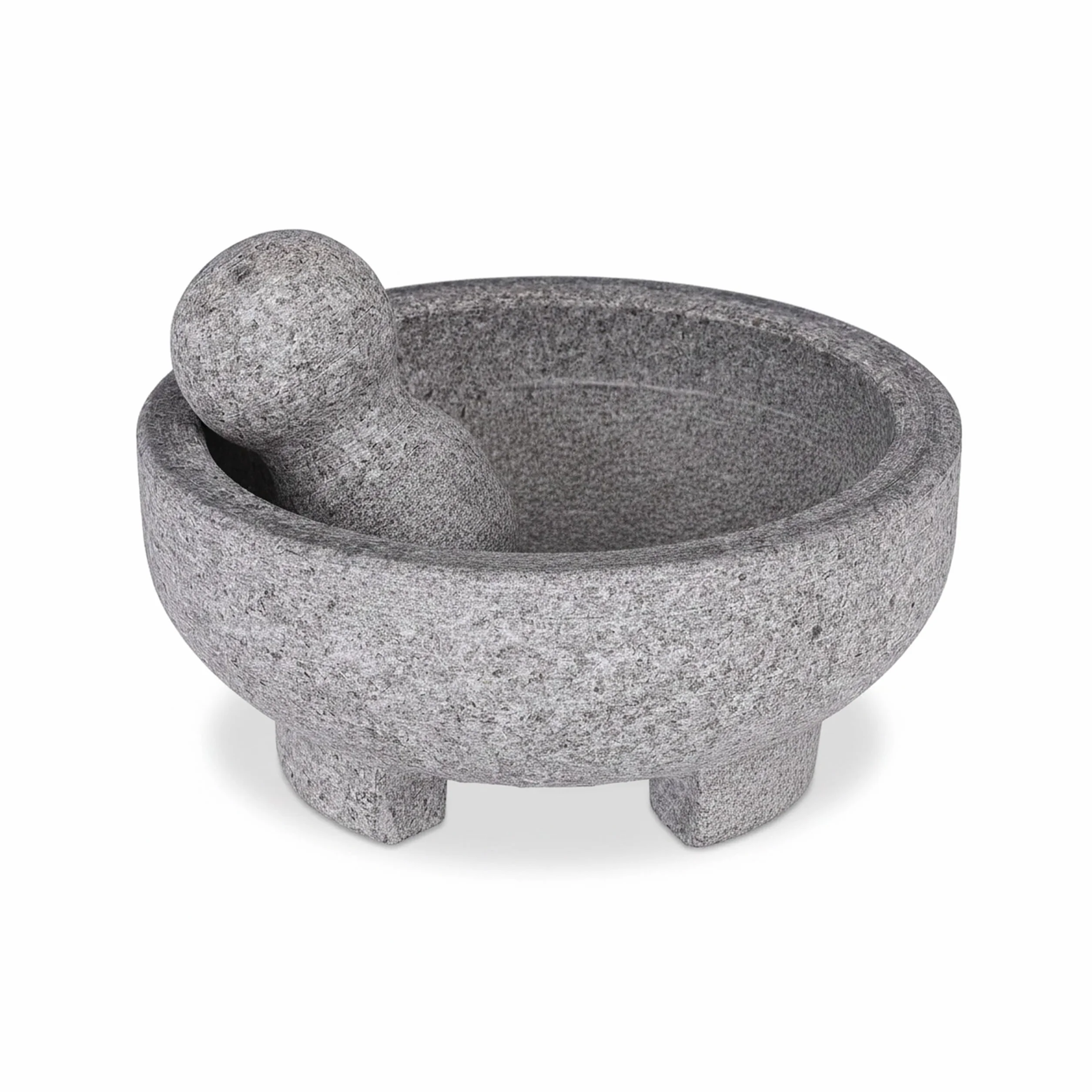 Relaxdays Moździerz z tłuczkiem, granit, wys. x śr.: 9 x 20 cm, wytrzymały, trwały, niepolerowany, kamienne przyprawy, zioła, szary