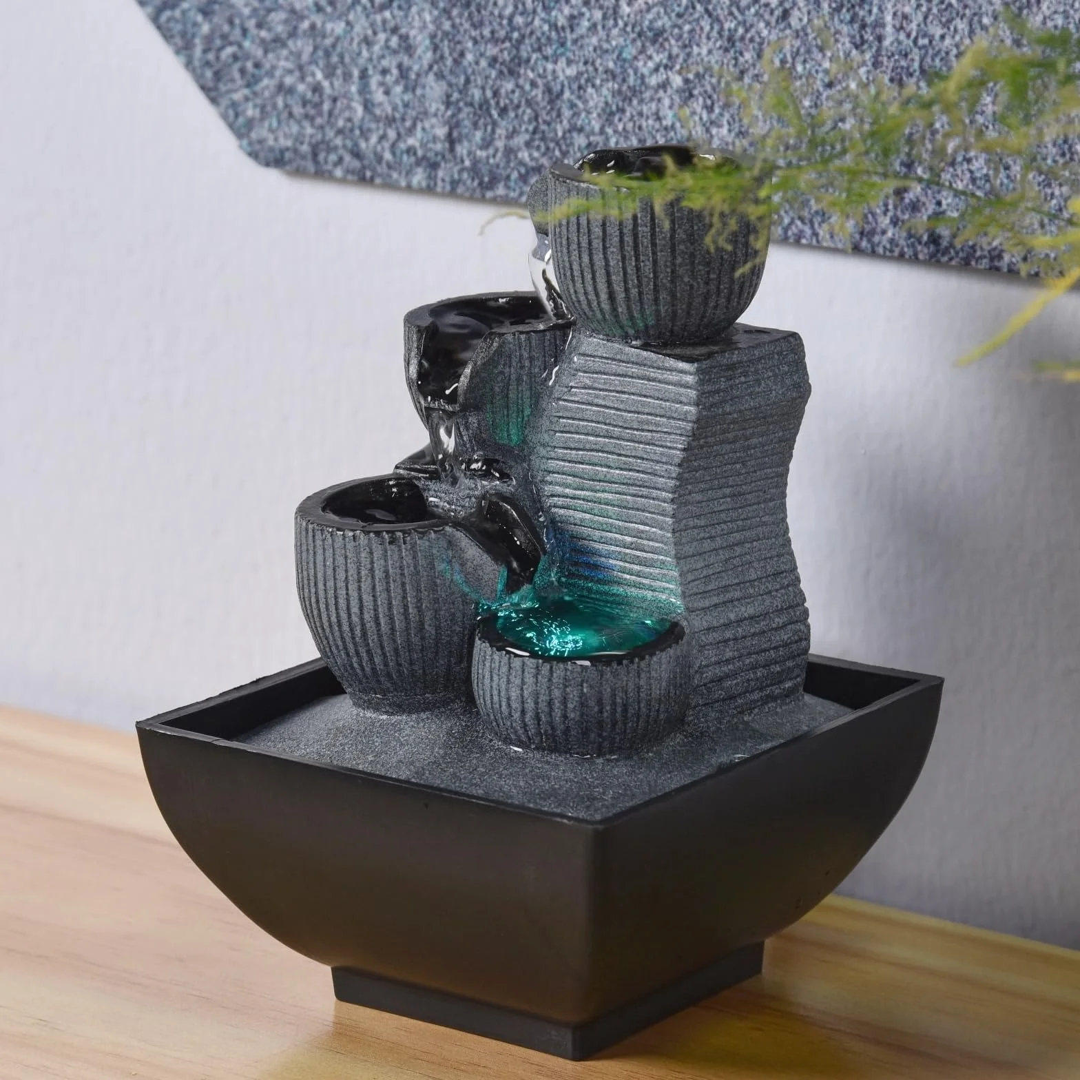 Zen Light Mini Fontanna Dekoracyjna, Czarny, 13 x 12 x 18 cm