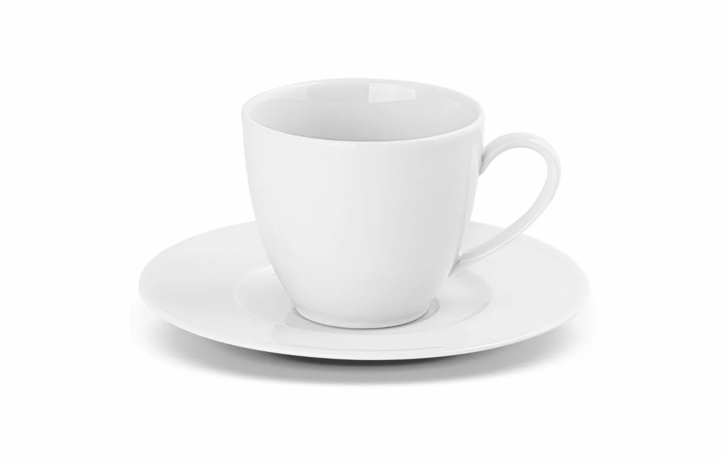 Gerlach 1760 Zestaw Filiżanek do Kawy i Herbaty ze Spodkami Porcelanowy Biały 185 ml