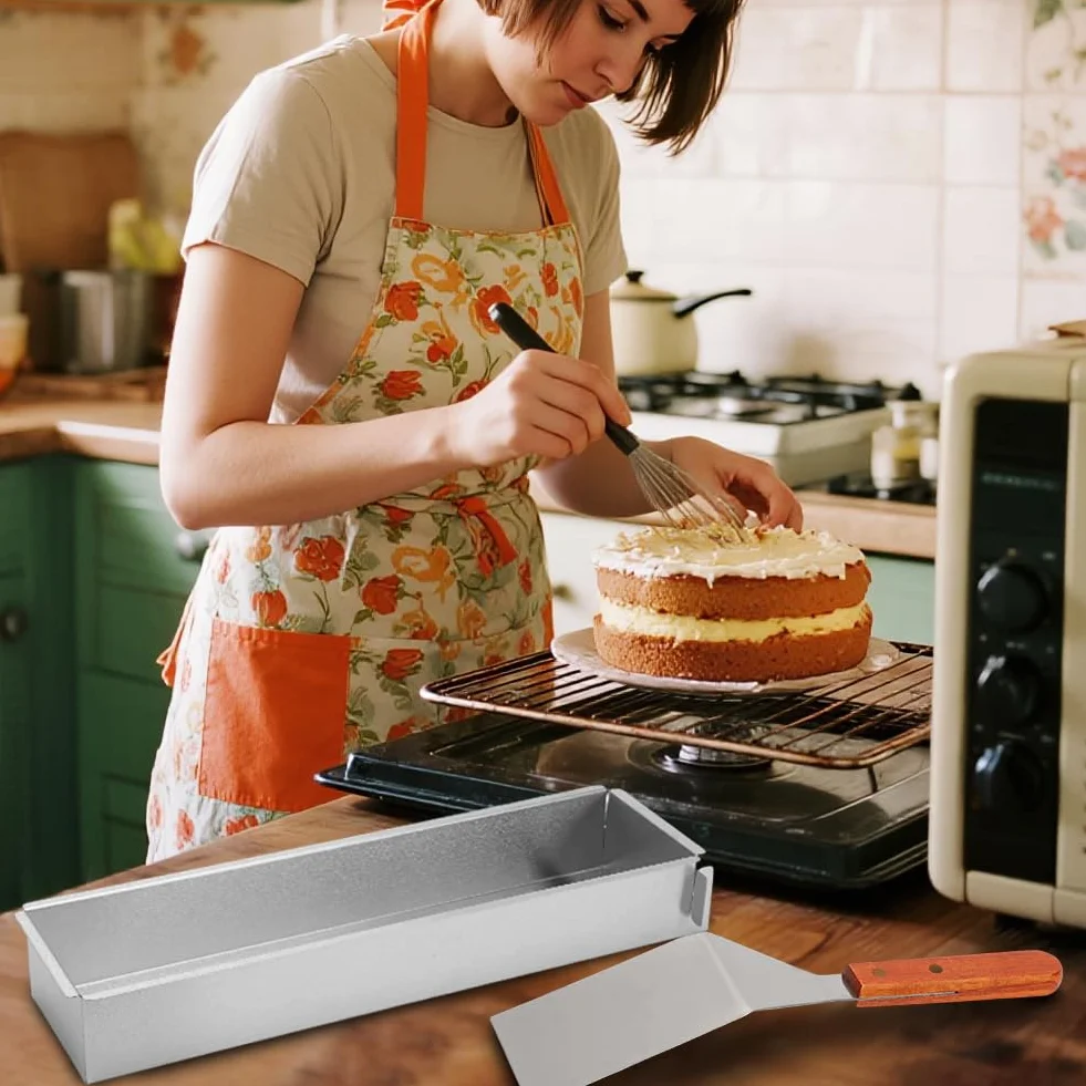 Foremka prostokątna do Tiramisu, Regulowana prostokątna forma do musu na ciasto kanciaste do przygotowywania tortów, pieczenia tostów, chleba, warstwowych ciast na urodziny, imprezę, Święta