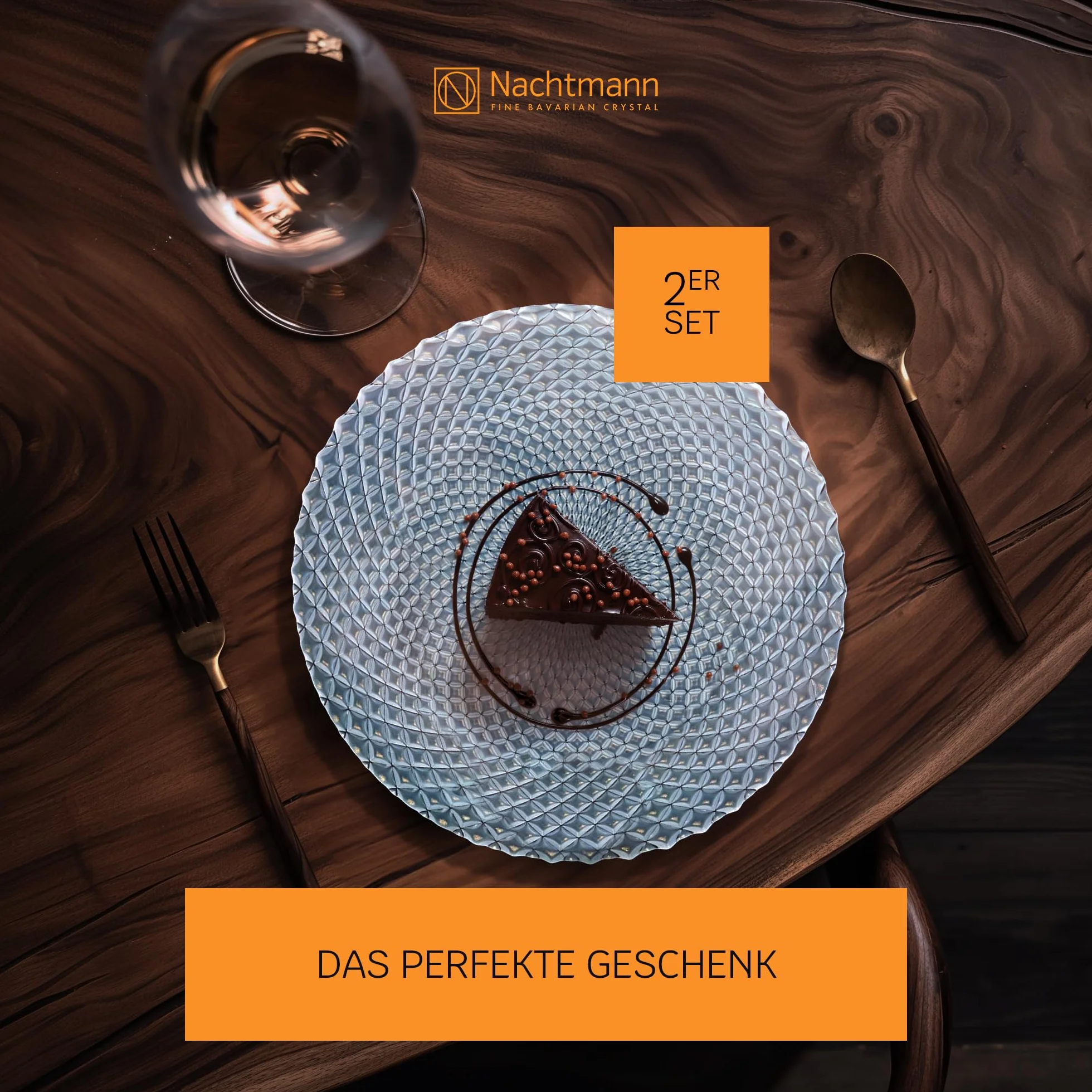 Spiegelau & Nachtmann Rumba 2-częściowy zestaw talerzy okrągłych ze szkła kryształowego 32 cm