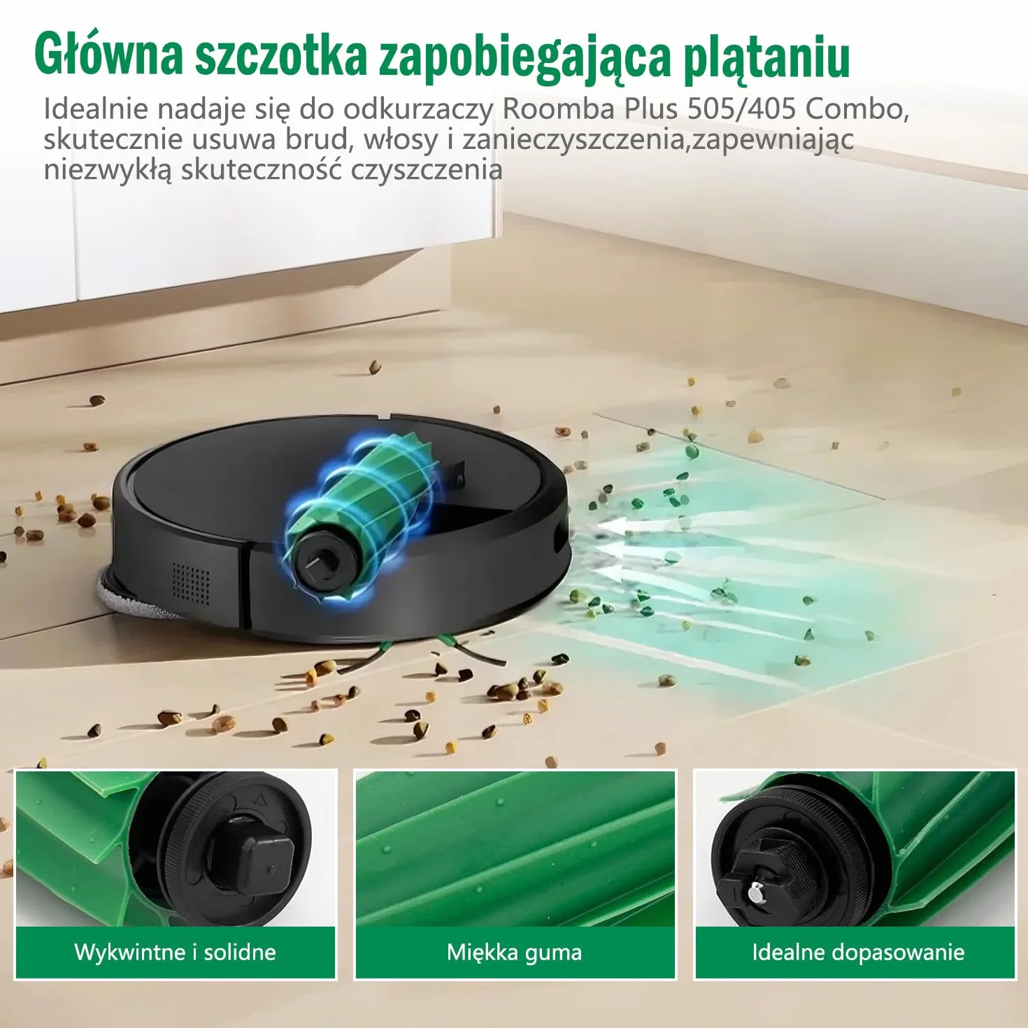 Zestaw 22 akcesoriów do robota odkurzającego iRobot Roomba Plus 405/505/507 Combo części zamienne, 1 szczotka główna, 6 worków do kurzu, 4 szczotki boczne, 6 filtrów HEPA, 4 ściereczki do