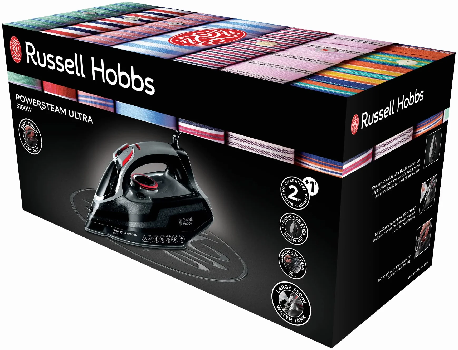 Russell Hobbs żelazko parowe 3100W 210g uderzenie pary 70g/min Power Steam 20630-56