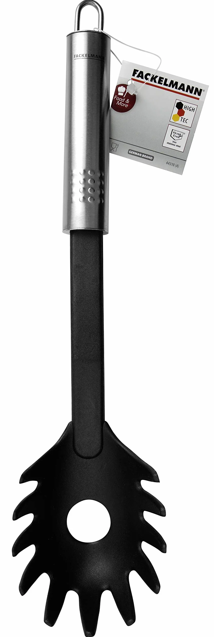 FACKELMANN Łyżka do spaghetti 30 cm srebrny czarny