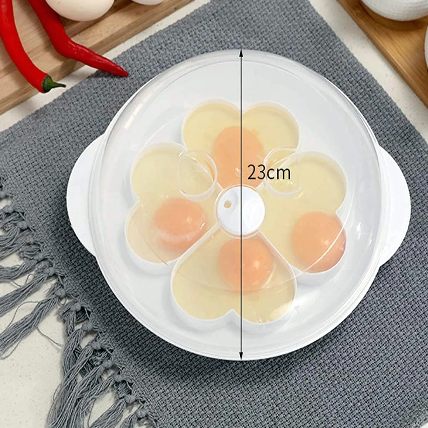 LATRAT Kuchenka mikrofalowa do jajek, omlet, jajko sadzone, na 4 jajka, biały