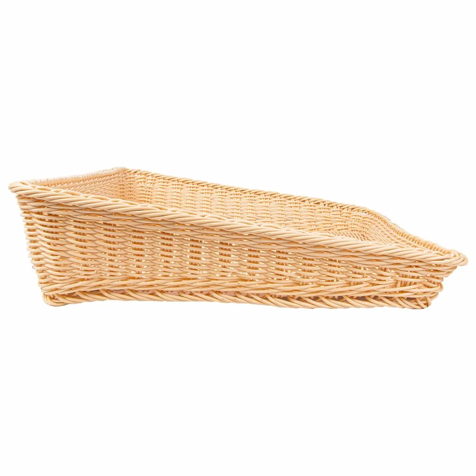 Garcia de Pou prostokątny koszyk imitacja wikliny PP naturalny 45 x 60 x 5/12 cm