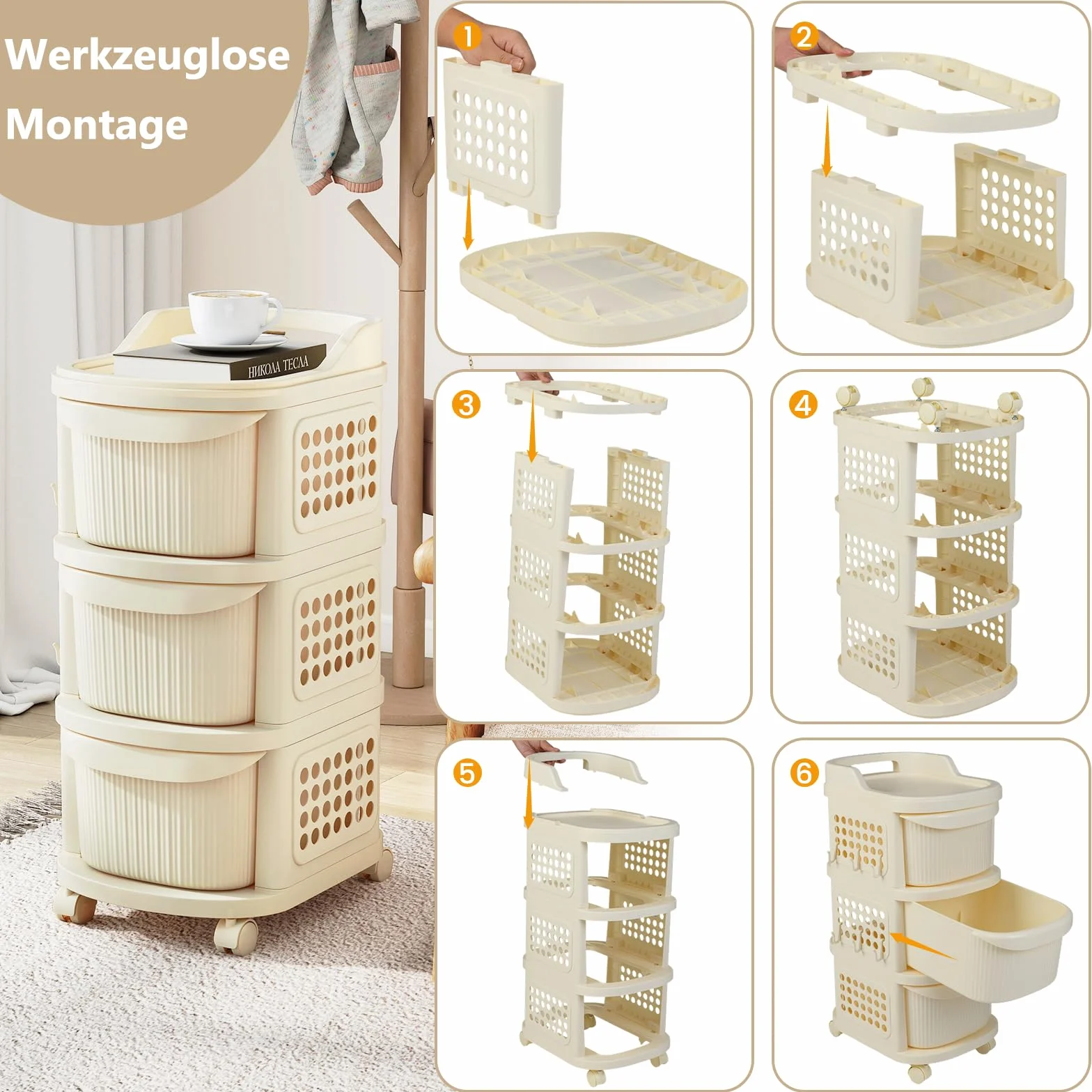 COSTWAY Wąska szafka wnękowa na kółkach, regał wnękowy o szerokości 30 cm, wózek wnękowy z 3 szufladami, pegboard, uchwyt i 6 haczyków, wózek łazienkowy, oszczędność miejsca, wózek do łazienki, kuchni