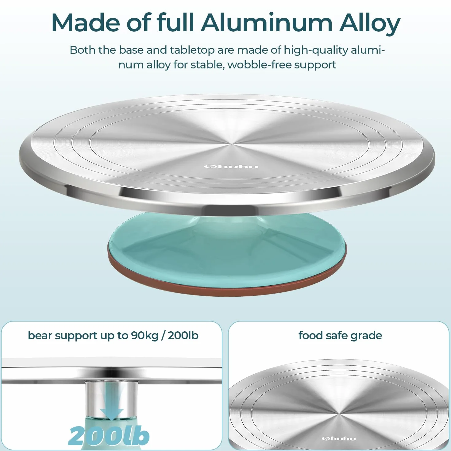 Ohuhu Obrotowa patera na tort 30 cm ze stopu aluminium