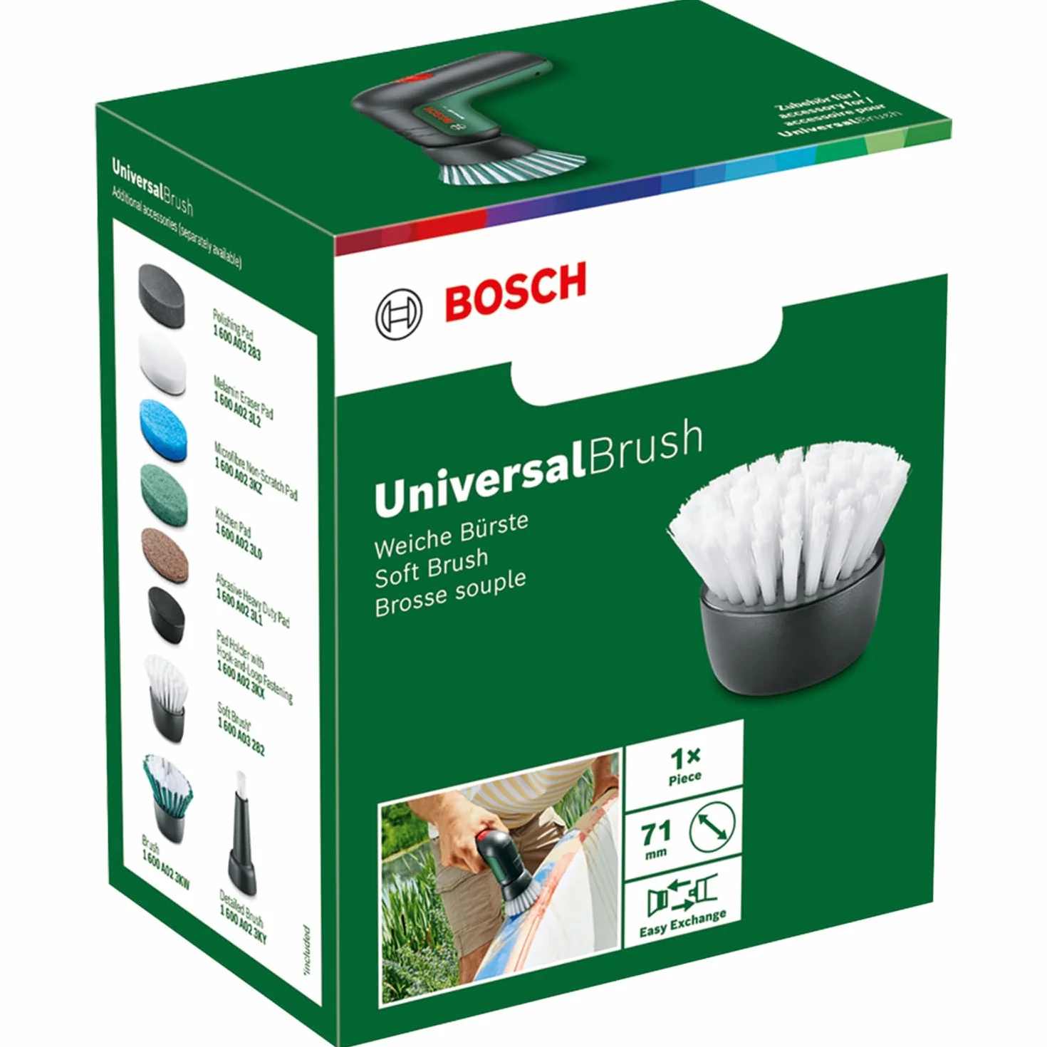 Bosch UniversalBrush miękka szczotka do czyszczenia, wielokrotnego użytku, do zmywarki 50°C