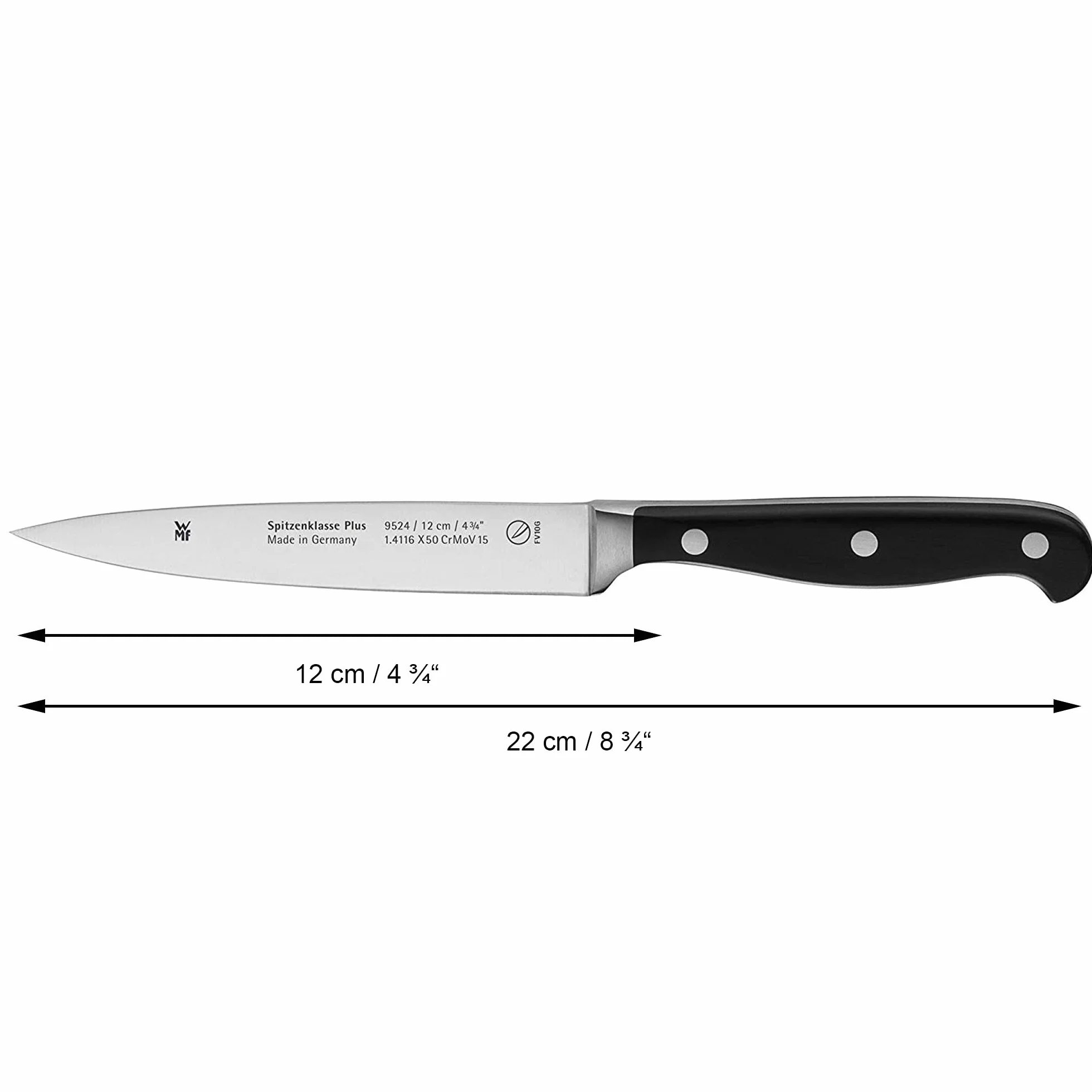 WMF Spitzenklasse Plus nóż do szpikulców 22 cm, Made in Germany, nóż kuty, Performance Cut, specjalna stal ostrza, ostrze 12 cm