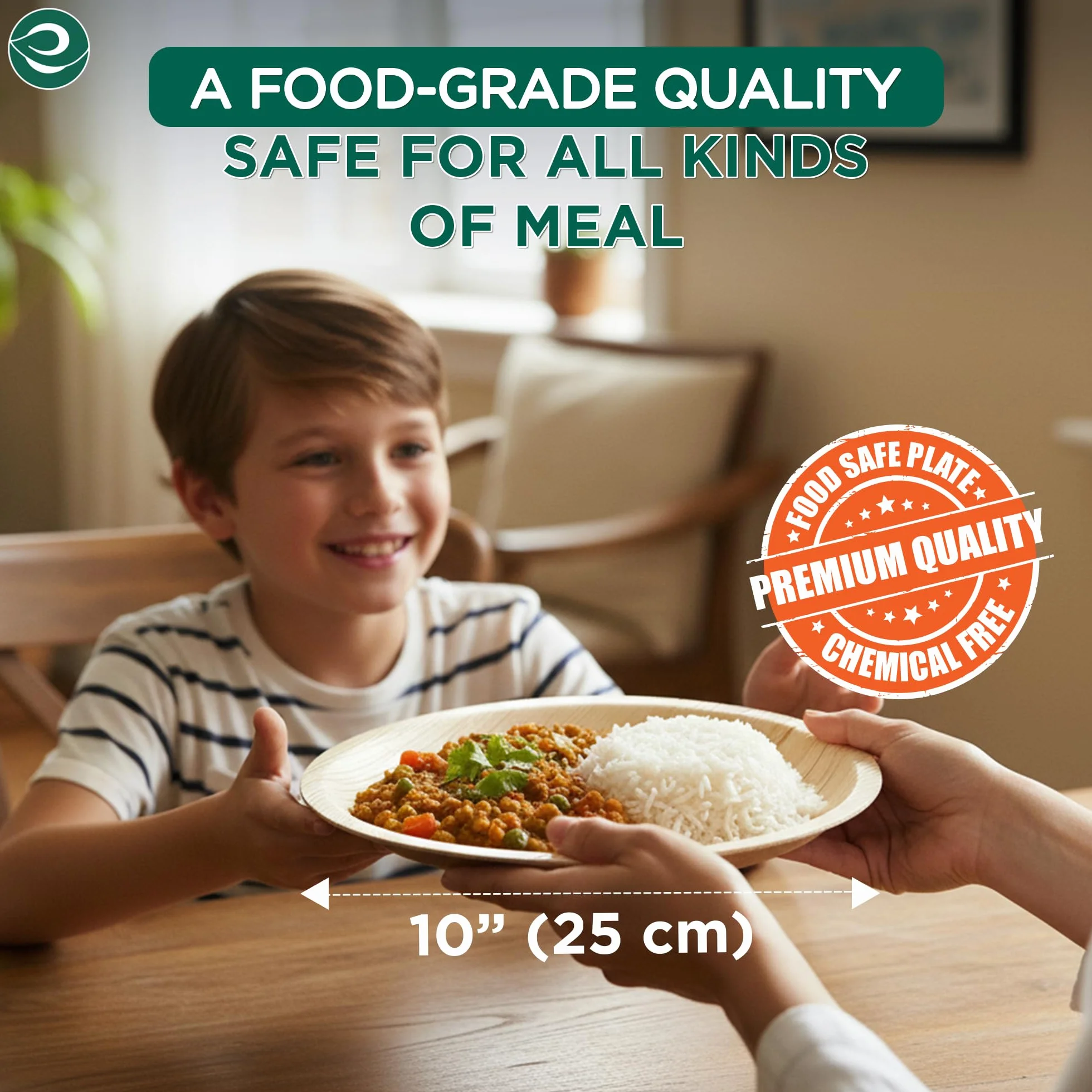 ECO SOUL W 100% kompostowalna okrągła płytka z liści palmowych 50 sztuk biodegradowalne talerze jednorazowe