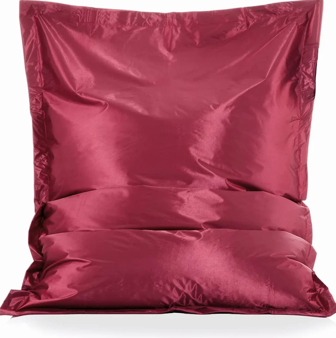 SMOOTHY Original Metallic Junior Indoor XL worek do siedzenia 250 l, ogromny worek do siedzenia, fotel z bawełny; idealny dla dzieci (metaliczny rubin, 140 x 110 cm)