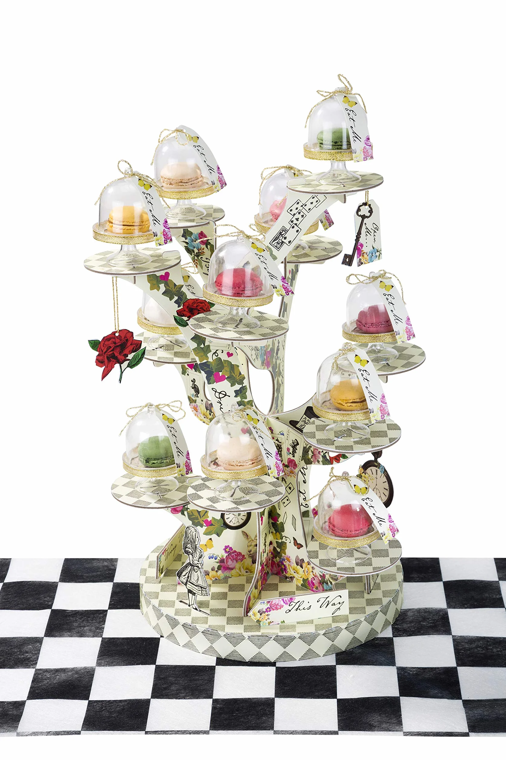 Talking Tables Alicja w Krainie Czarów Stojak na babeczki Mad Hatter Tea Party, papier, mieszane kolory, wysokość 59 cm, 23"