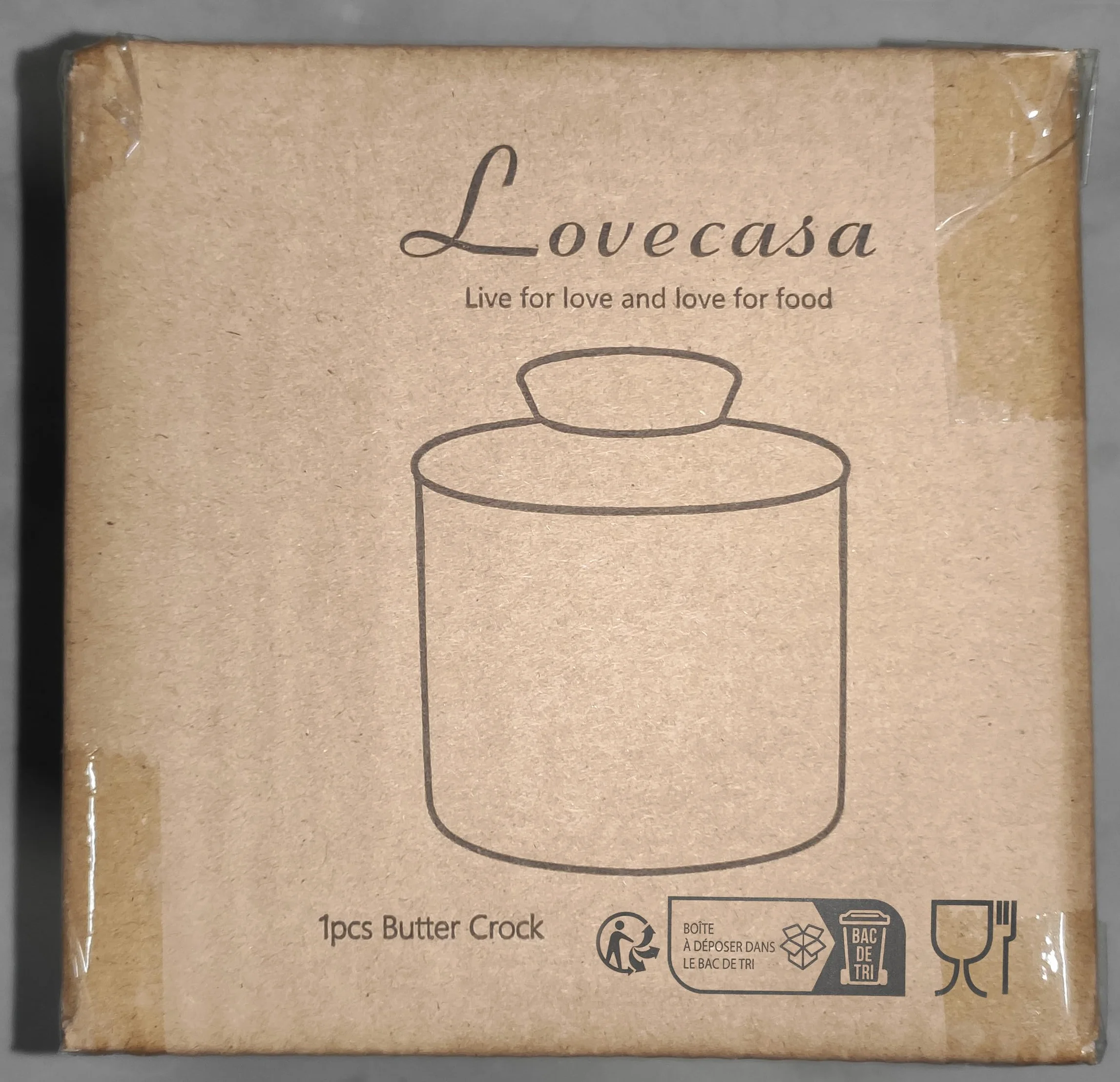 LOVECASA porcelanowy pojemnik na masło z pokrywką, ceramiczny pojemnik do miękkiego masła