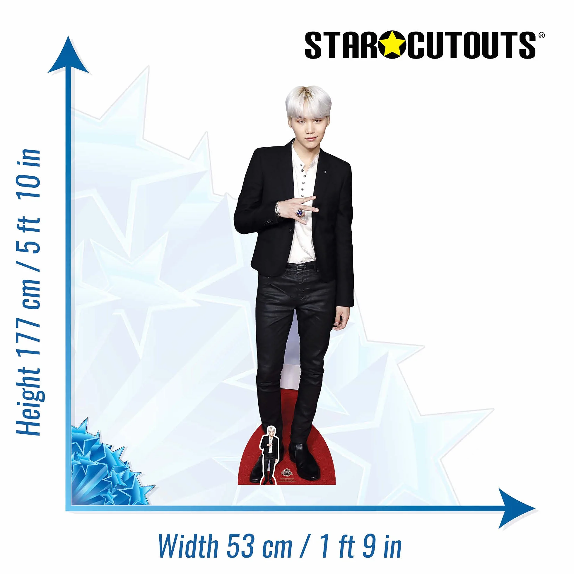 STAR CUTOUTS CS747 Lifesize kartonowe wycięcie Min Yoon-Gi Suga Bangtan Boys Standee
