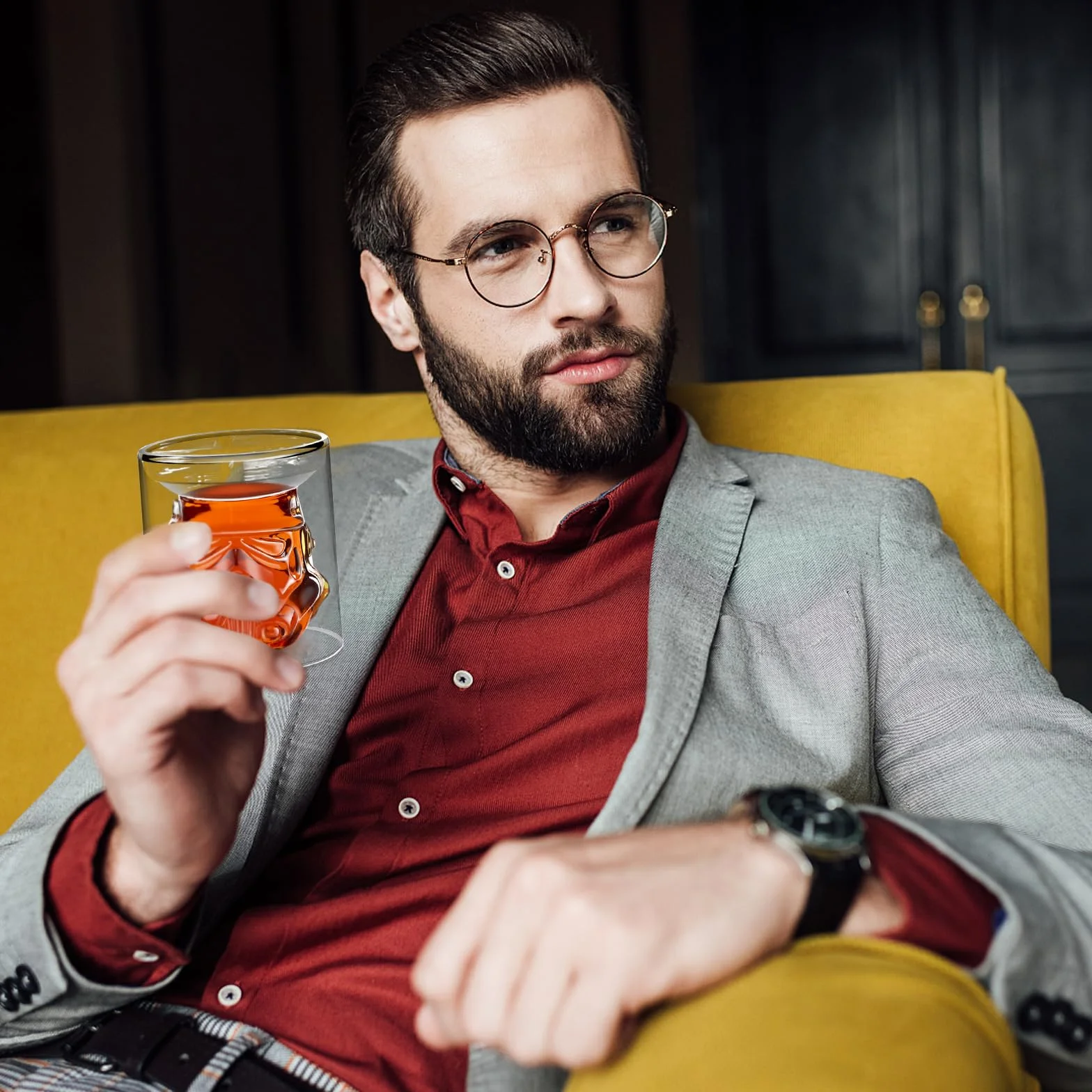 Karafka do whisky 150 ml, szklanki do trzeźwości, prezent dla mężczyzn