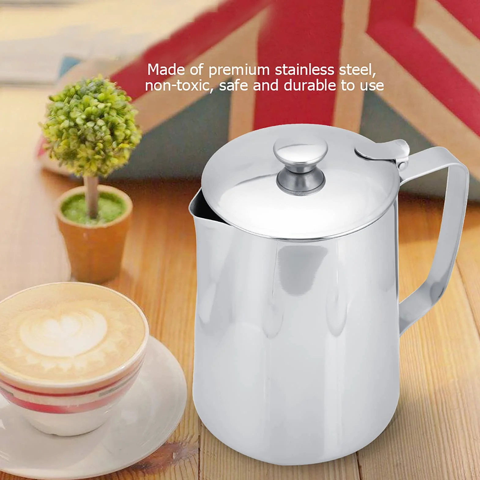 Dzbanek do Spieniania Mleka ze Stali Nierdzewnej 600 ml do Kawy Latte Art