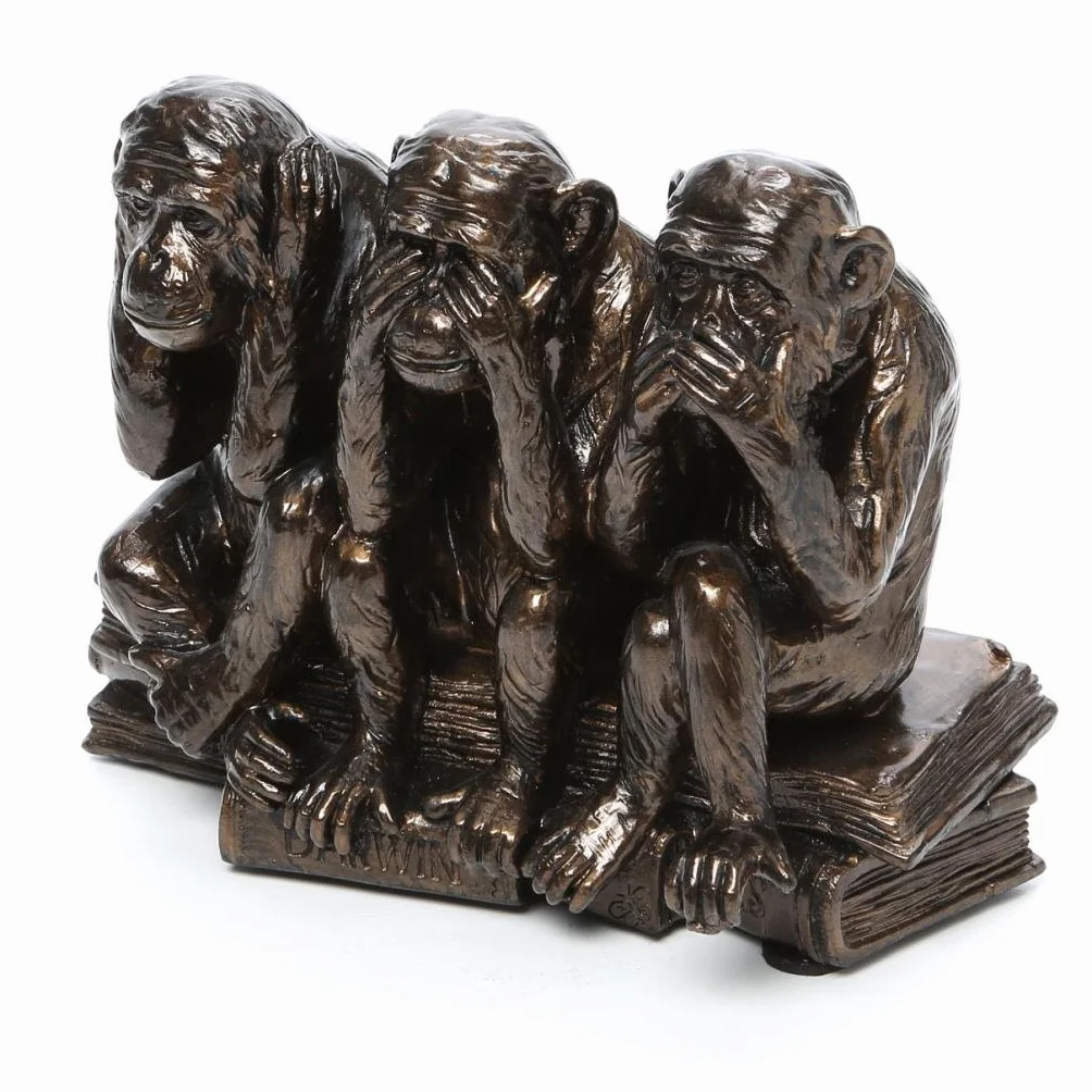 Design Toscano Rzeźba z Małpami, Brązowy, 17.75 cm