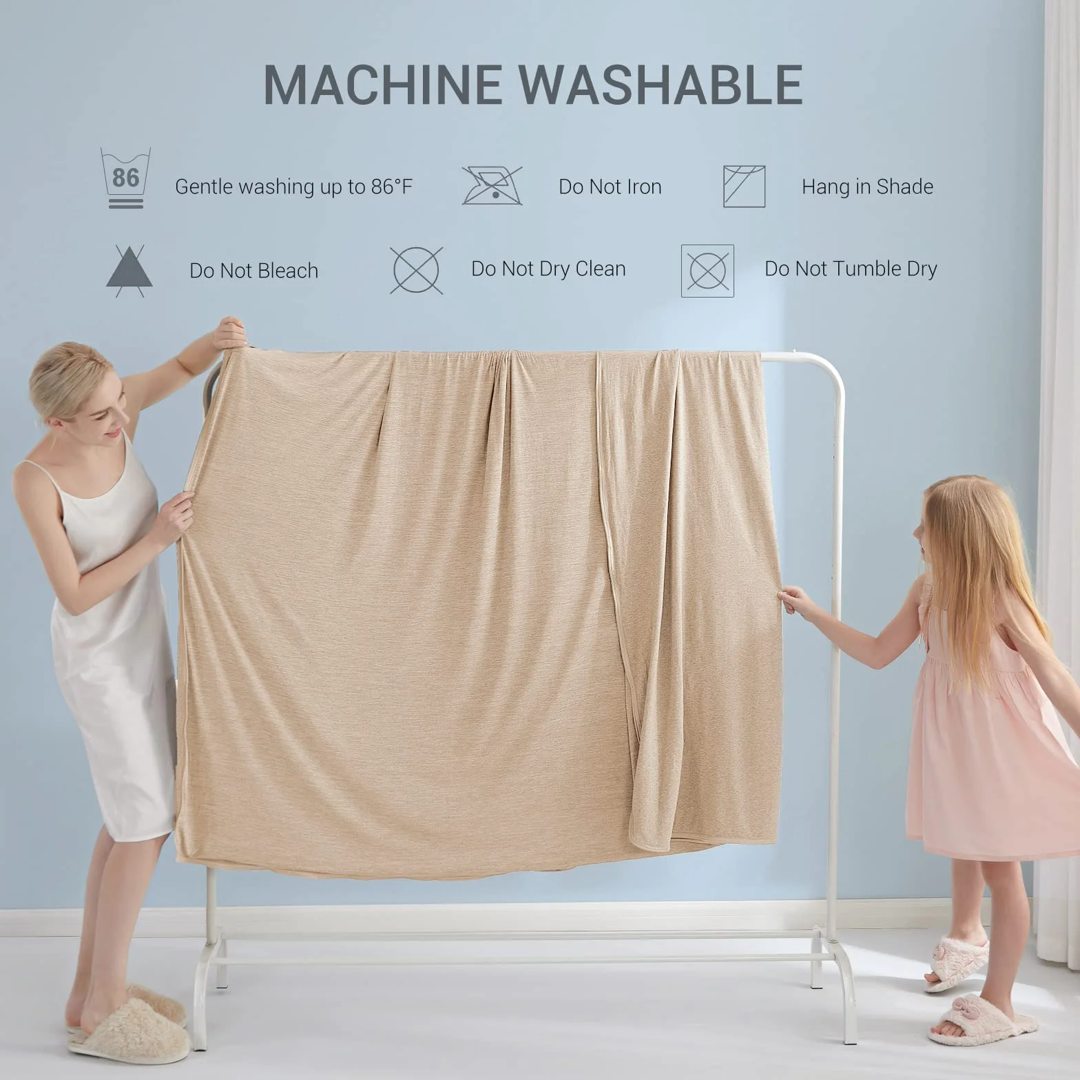 Marchpower Koc chłodzący 200 x 220 cm, japońskie Arc-Chill Q-Max > 0,43 włókna chłodzące, beżowy