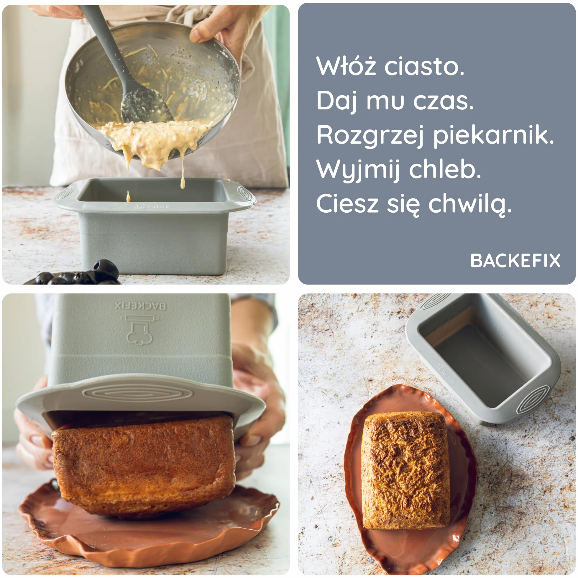 Backefix Elastyczna silikonowa forma do pieczenia chleba do 500 g, forma pudełkowa mała 15 cm, idealny rozmiar dla pojedynczych gospodarstw domowych do pieczenia chleba lub jako forma do pieczenia