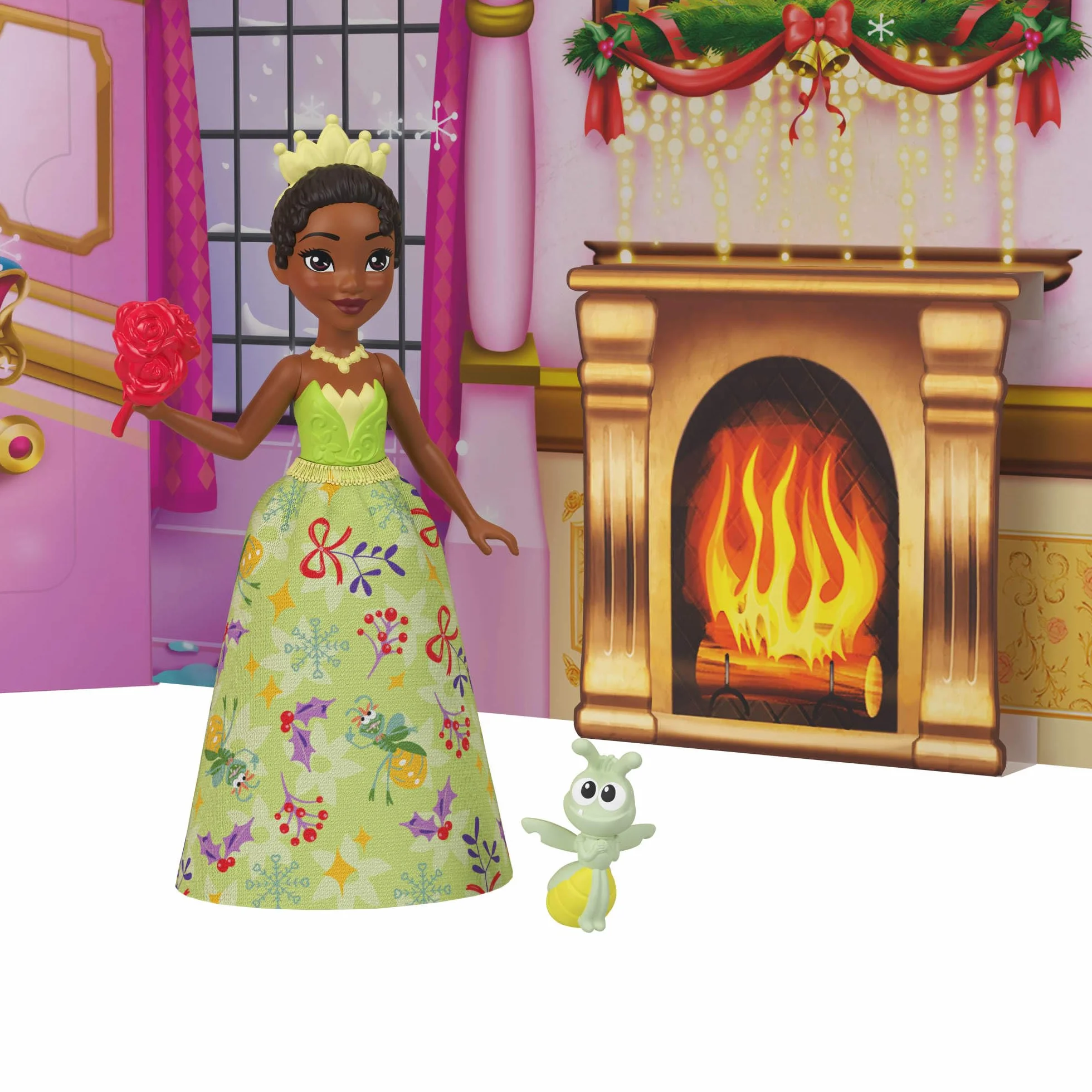 Mattel Disney Princess Kalendarz adwentowy 24 niespodzianek 3 lalki 3 figurki 22 akcesoria zestaw zabawek JFG79